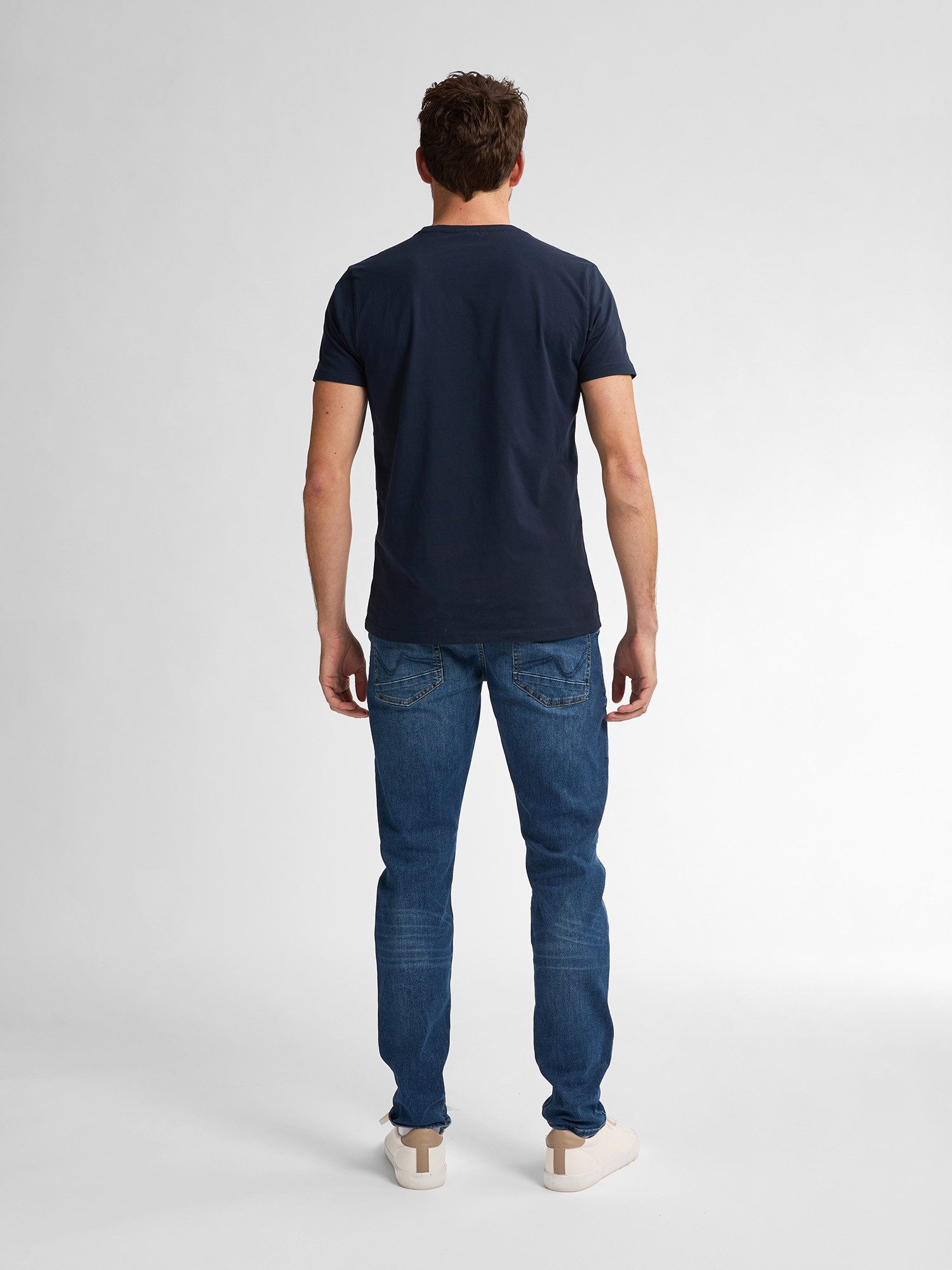 Petrol Industries Shirt met ronde hals met geborduurd logo