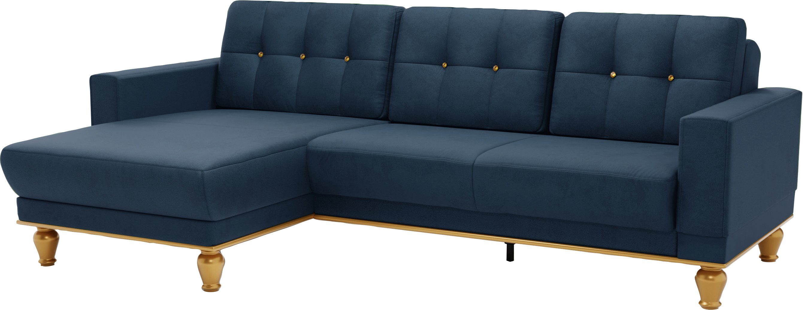 sit&more Hoekbank Orient 5 L-vorm met strassteentjes, naar keuze met slaapfunctie en bedkist