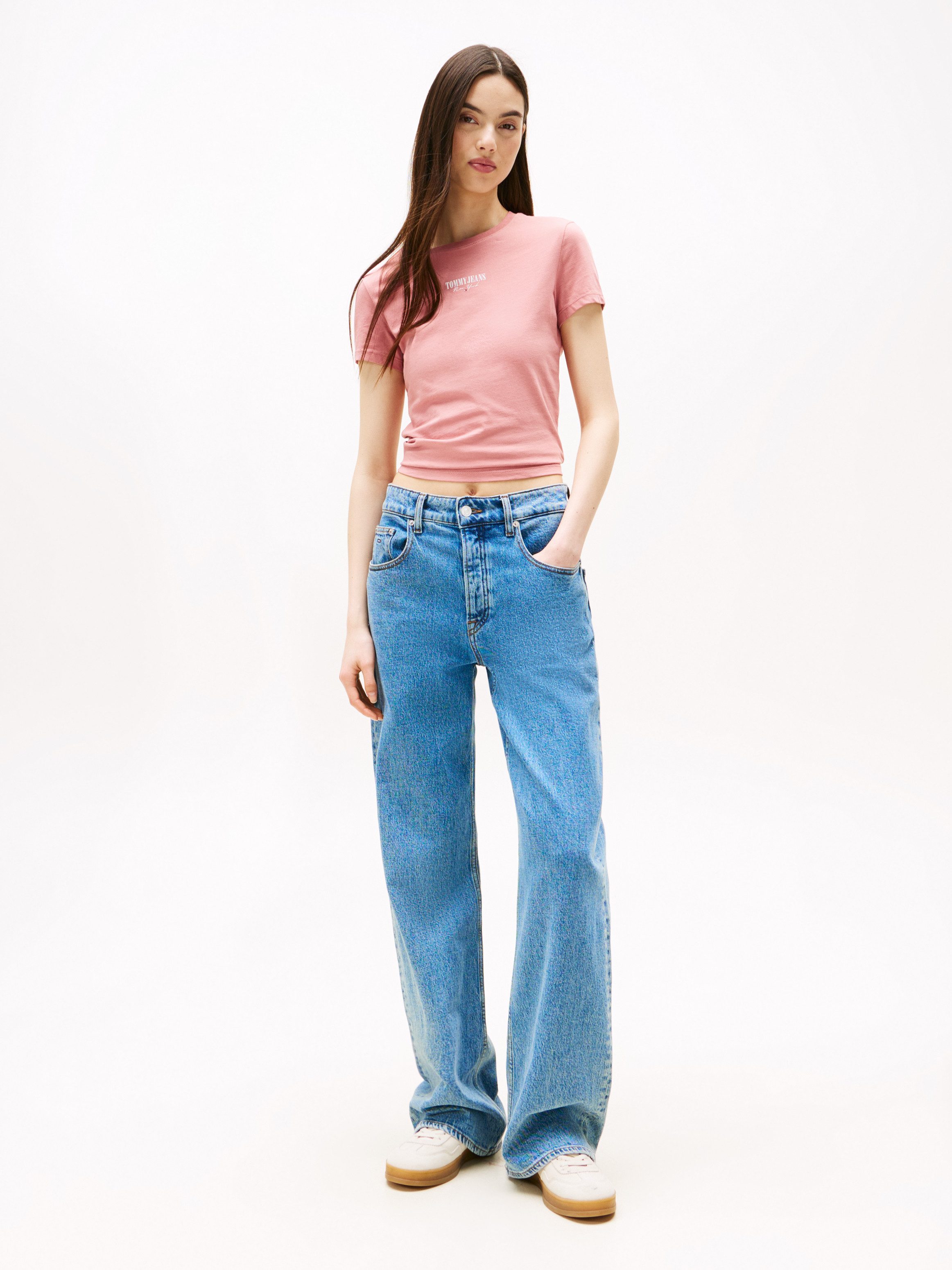 TOMMY JEANS Shirt met korte mouwen TJW SLIM ESSENTIAL LOGO2 TEE EXT