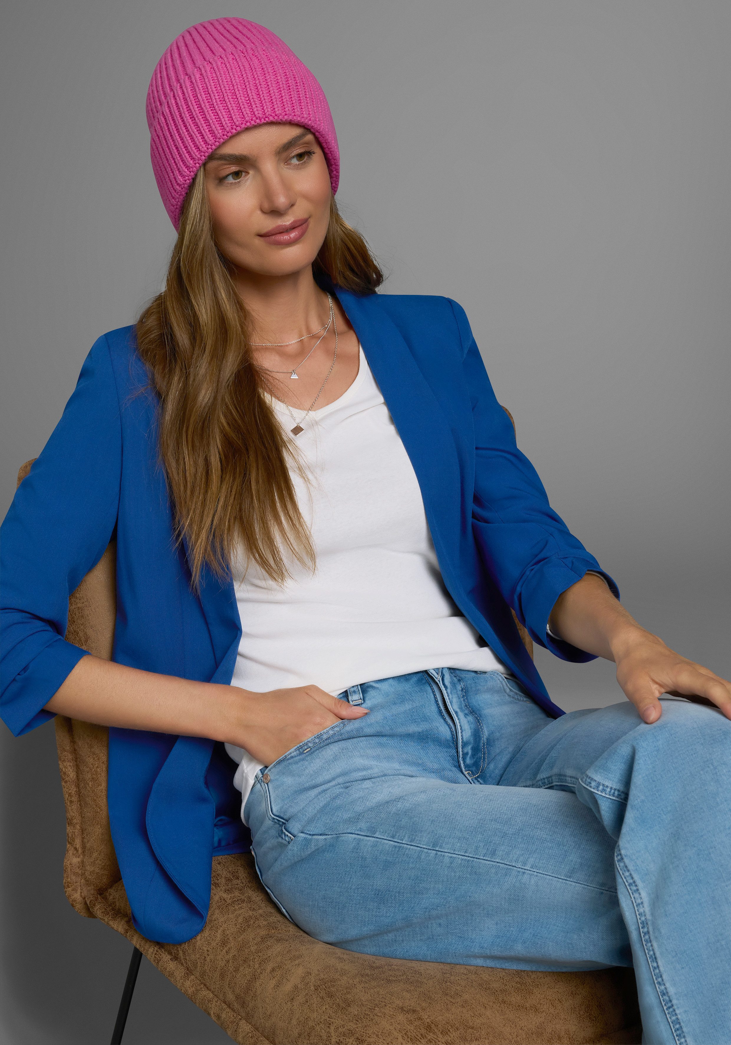 Flashlights Shirt met V-hals effen, v-hals, basic stijl, van katoen, in 2-pack (2-delig, Set van 2)