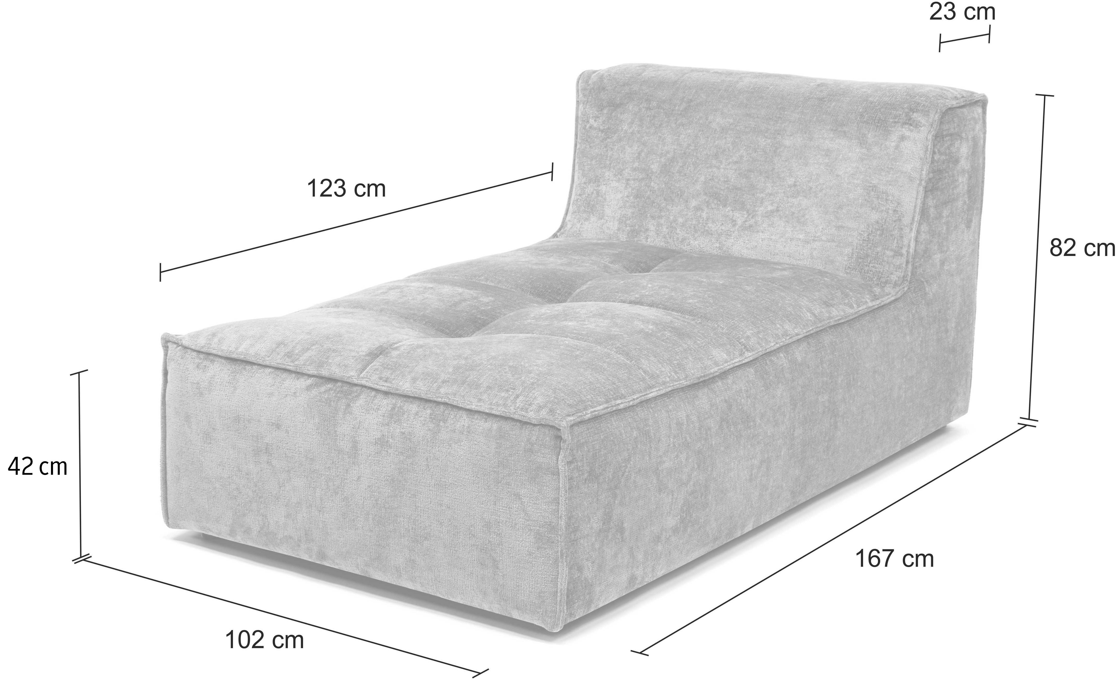 RAUM.ID Sofaelement Monolid kan worden gebruikt als module of afzonderlijk, bekleding in teddy-look (1 stuk)