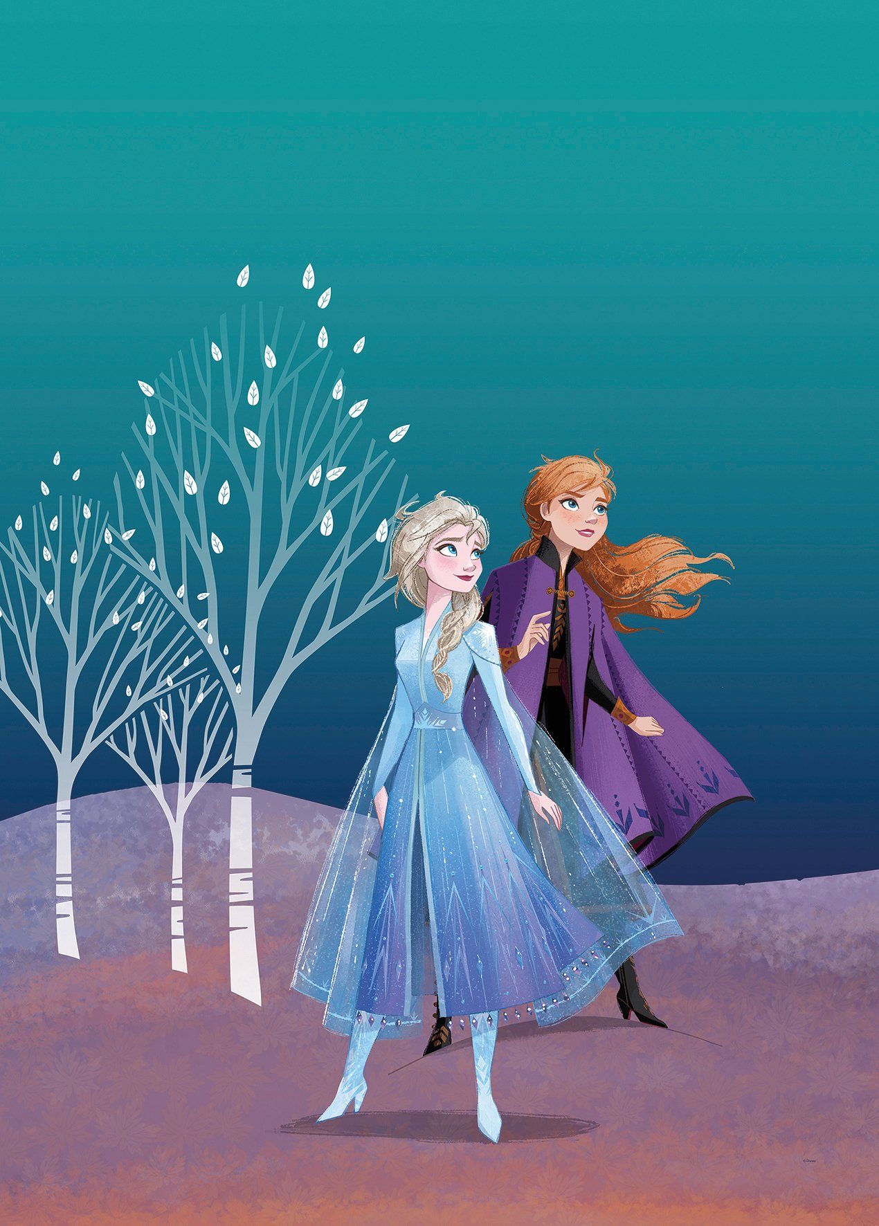 Komar wanddecoratie Frozen Sisters, zonder lijst