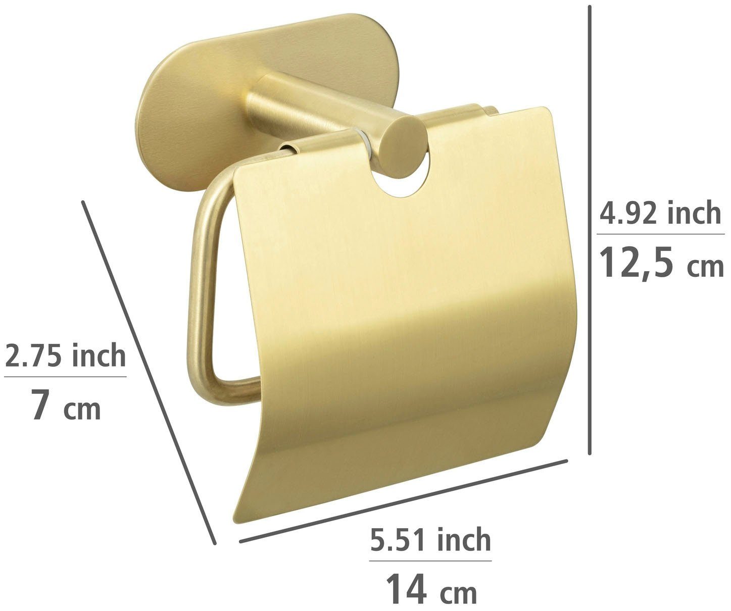 WENKO Toiletrolhouder Turbo-Loc® met deksel, bevestigen zonder boren