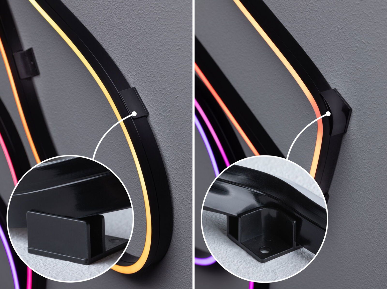 Paulmann Led-lichtslang Entertain LED slang zwart neon RGB+ Kleurwisselaar & kleurregeling & dimmer (1 stuk)