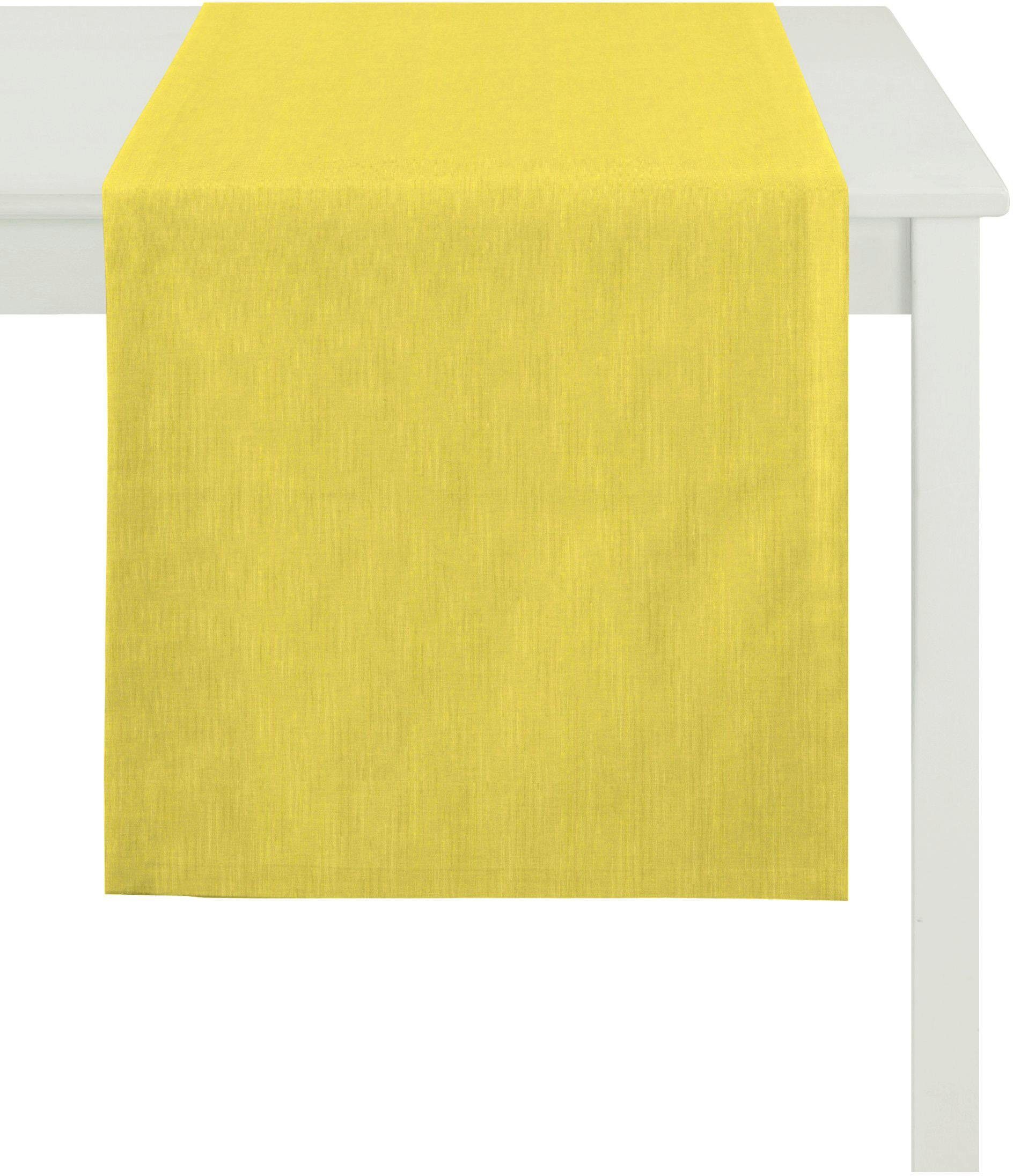 APELT Tafelloper ALASKA, LOFT STYLE, rips uni (1 stuk) tafelkleden maat 48x150 cm geel