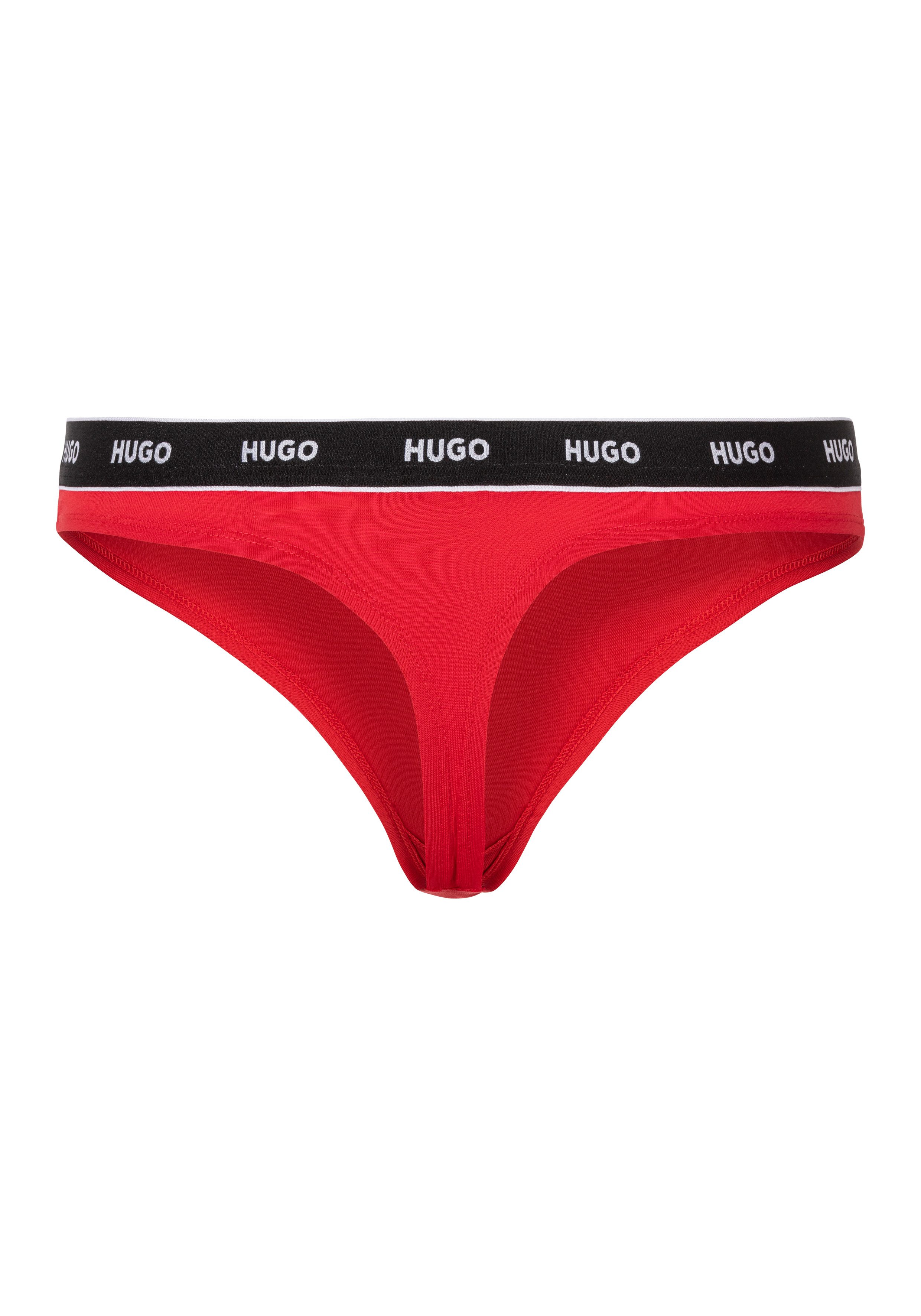 HUGO underwear String THONG STRIPE PYP 10 met boss opdruk op de tailleband