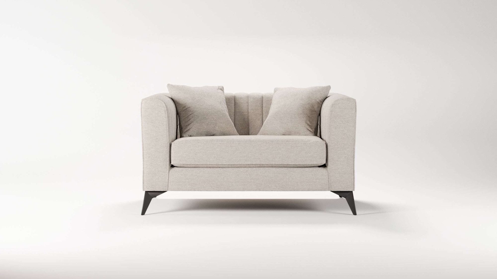 Places of Style Loveseat MATTHEW loungestoel, afmetingen B/D/H: 130/86/74 cm incl. sierkussen, fijne stiksels in de rug, belastbaar tot 200kg