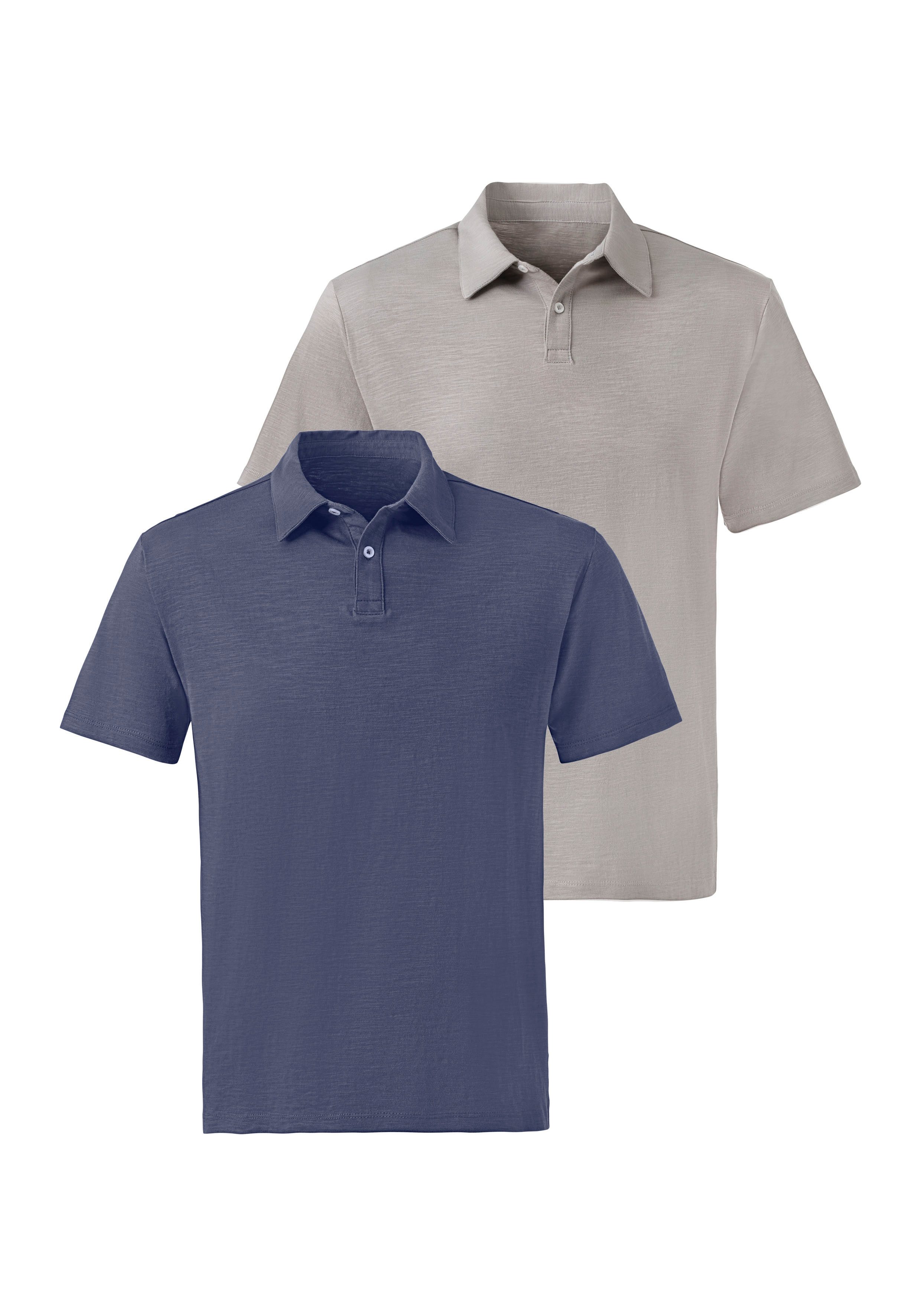 John Devin Poloshirt van speciale slub-garen kwaliteit (2-delig, Set van 2) heren poloshirts maat XL (56/58) multicolor