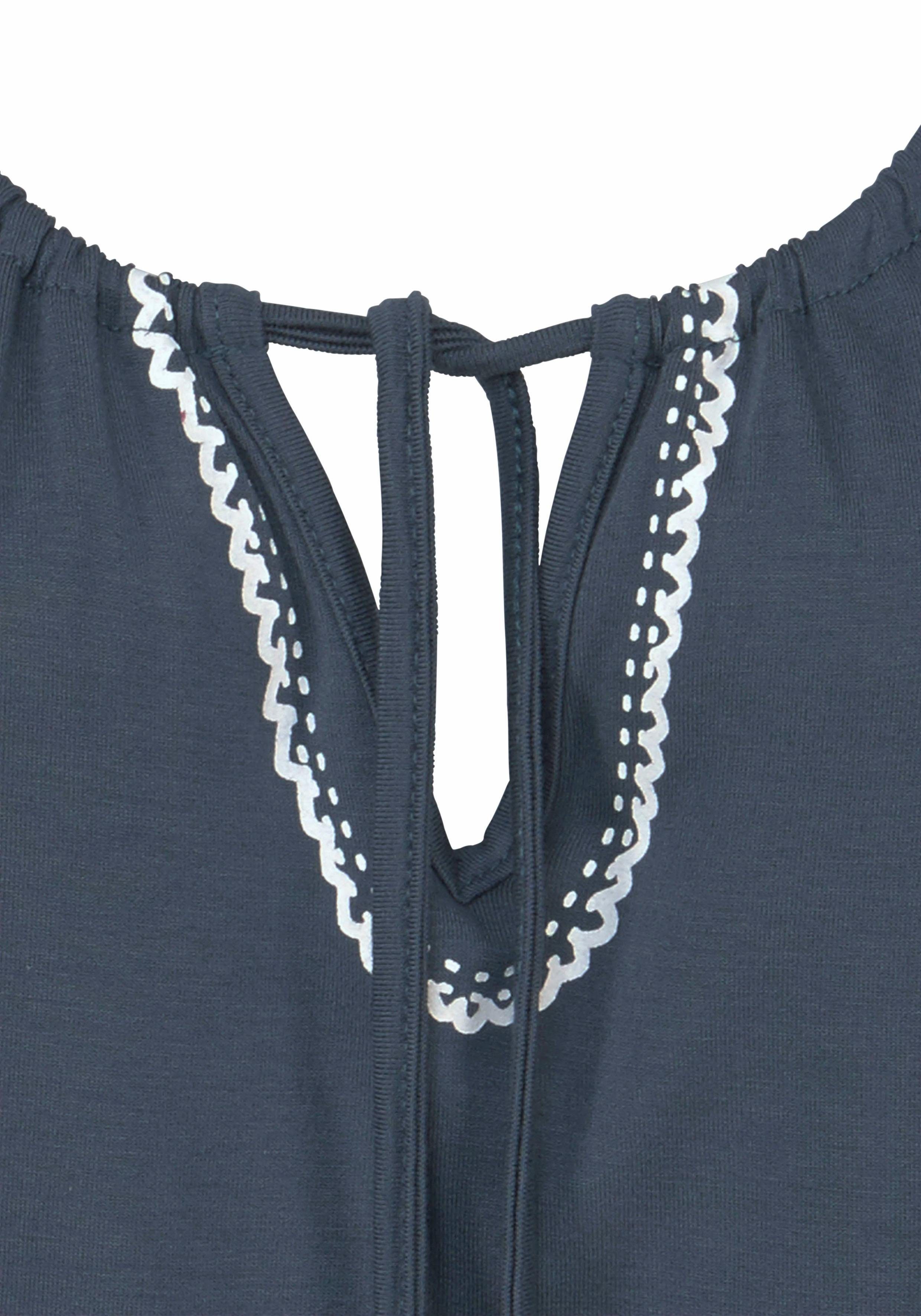 Buffalo Strandtop met print in borduursel-look, spaghetti bandjes, dames top, casual
