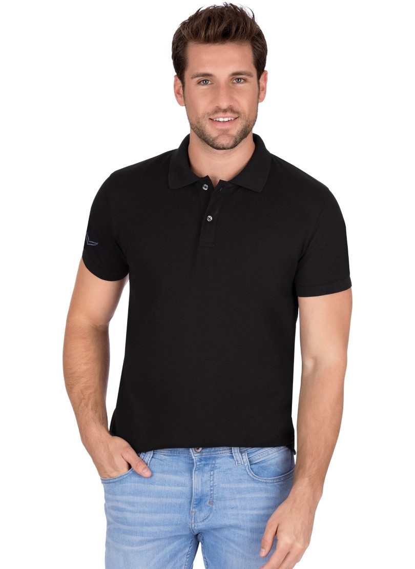 Trigema Poloshirt TRIGEMA slim fit poloshirt van DELUXE-piqué (1-delig) heren t-shirts maat L zwart