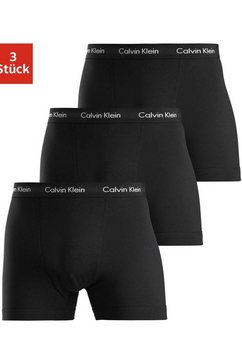 calvin klein boxershort in uni-zwart (3 stuks) zwart