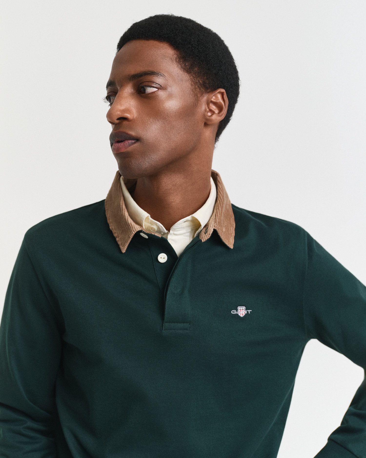 Gant Poloshirt met lange mouwen CORD COLLAR HEAVY RUGGER