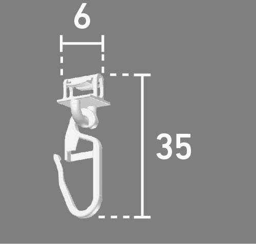 Good Life Klik-runner ALVES voor gordijnroedes met smalle loop (4 mm) (set)