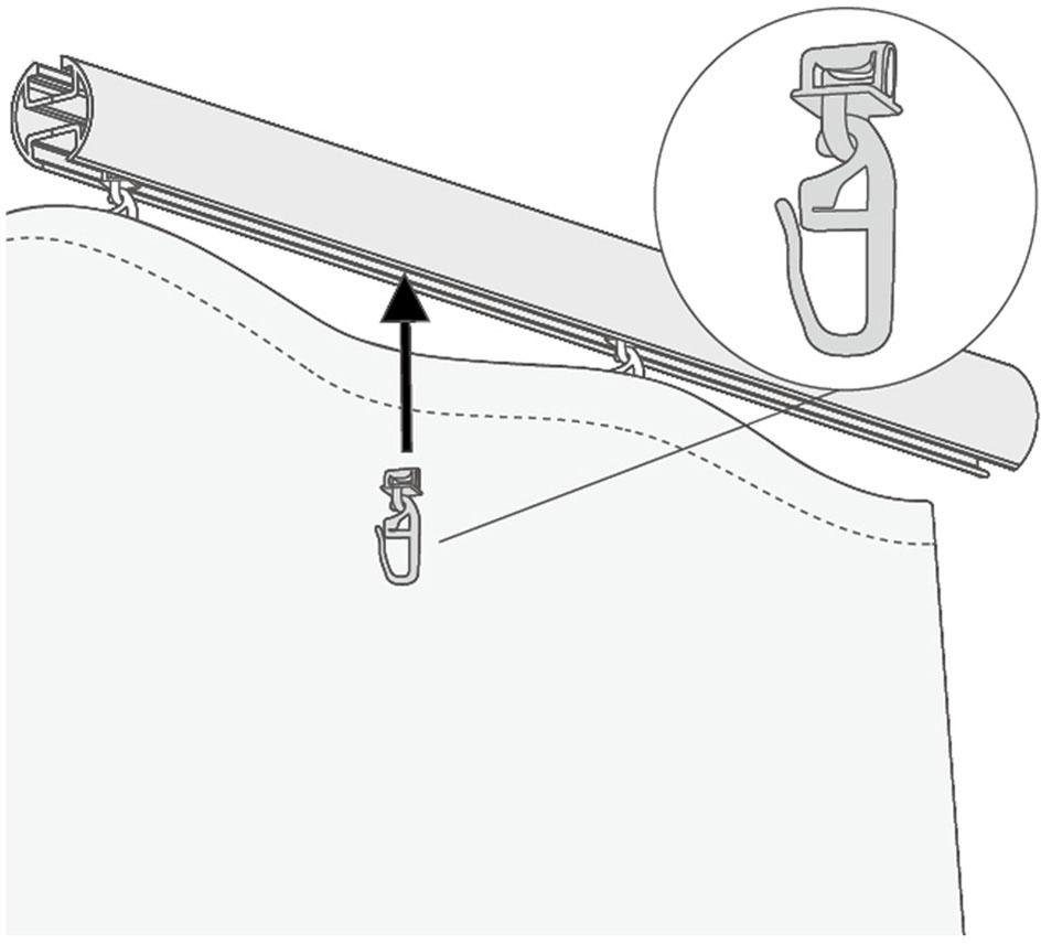 Good Life Klik-runner ALVES voor gordijnroedes met smalle loop (4 mm) (set)