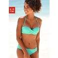 s.oliver red label beachwear beugelbikini in bandeaumodel met ruches blauw