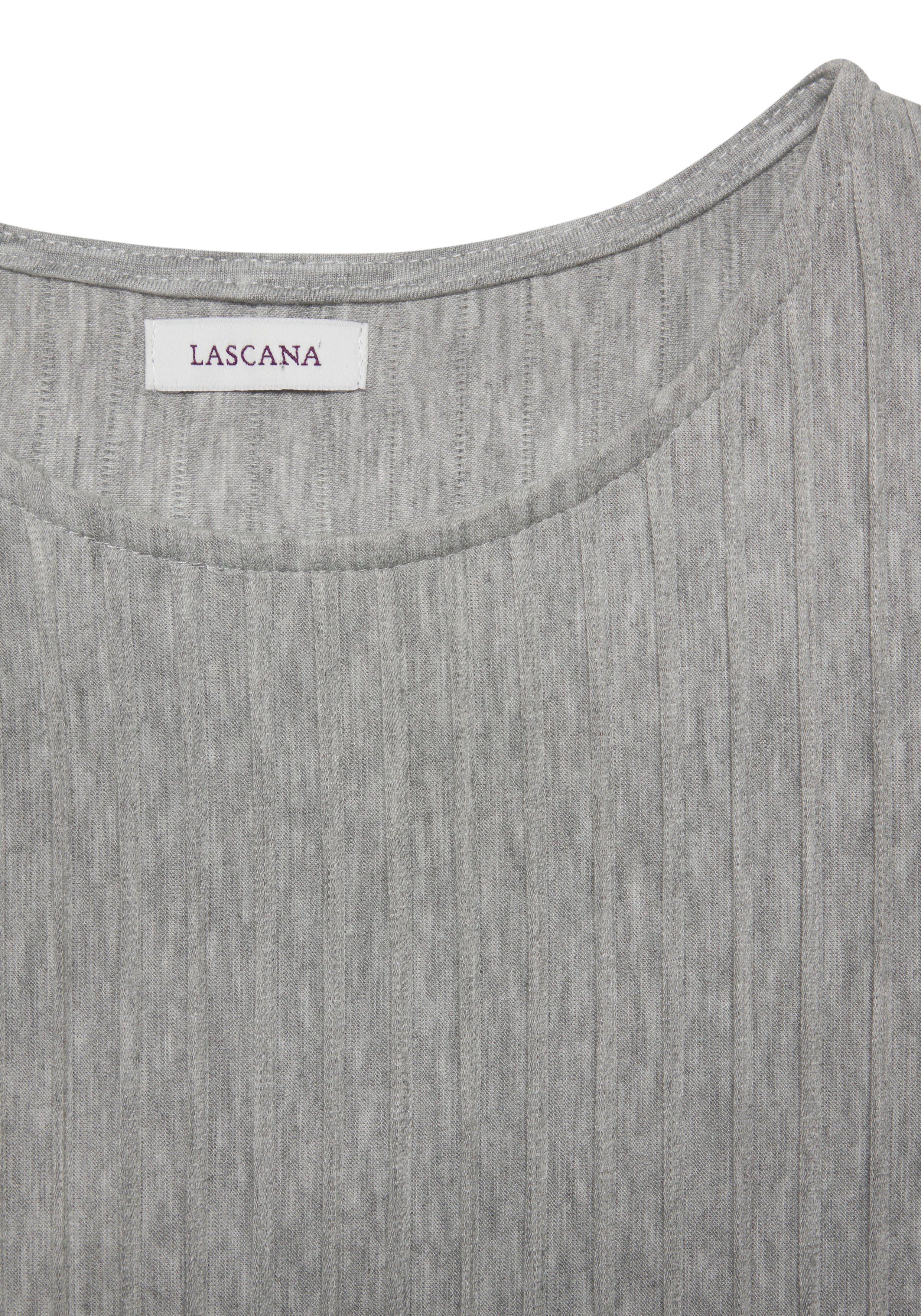 Lascana Shirt met korte mouwen met biesstructuur, kreukvrij t-shirt van moderne structuurstof