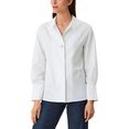 s.oliver black label blouse met lange mouwen met grote knoop in parelmoer-look wit