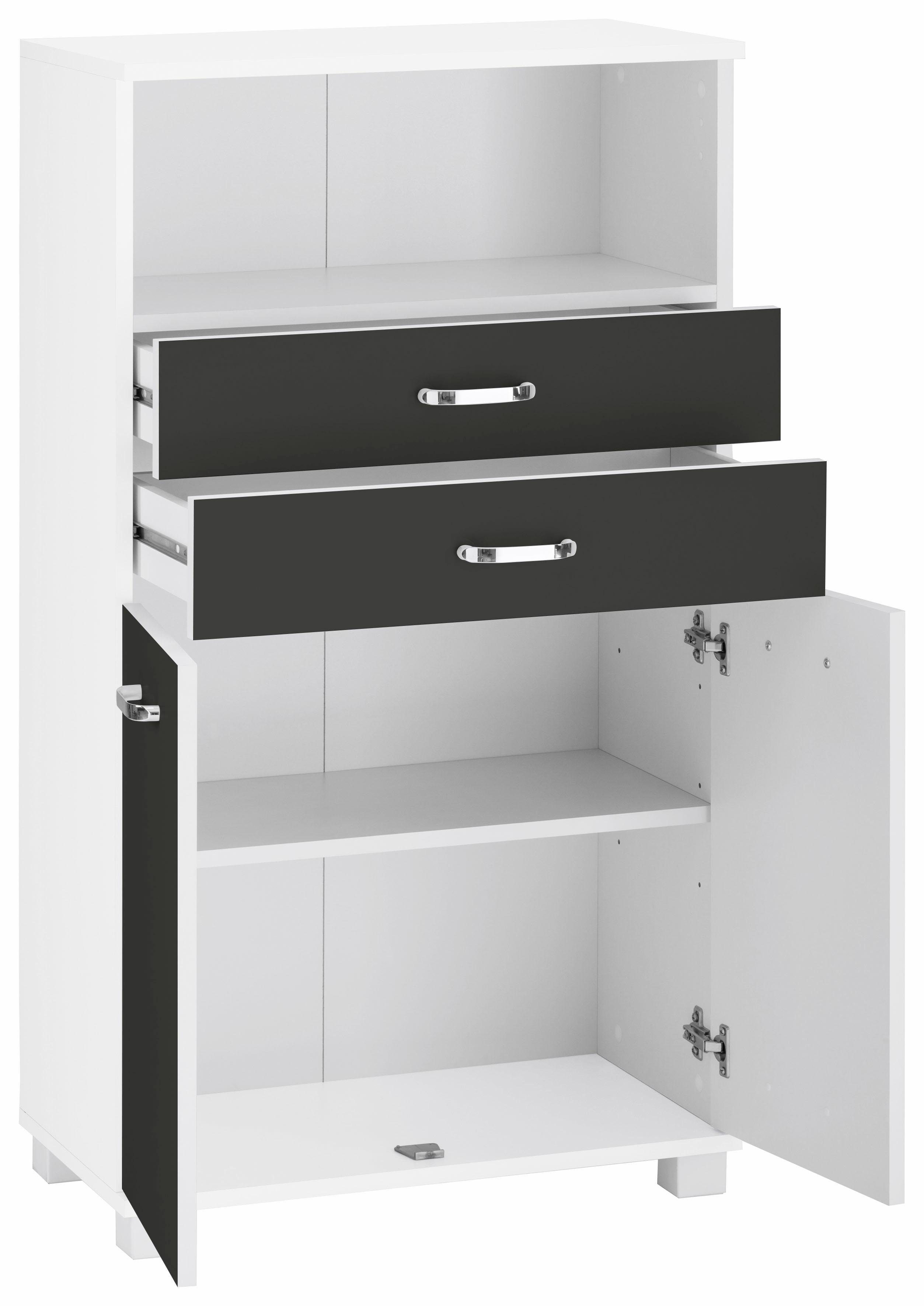 Schildmeyer Halfhoge kast Colli in verschillende kleuren Breedte 60 cm, badkamerkast met metalen handgrepen, plank