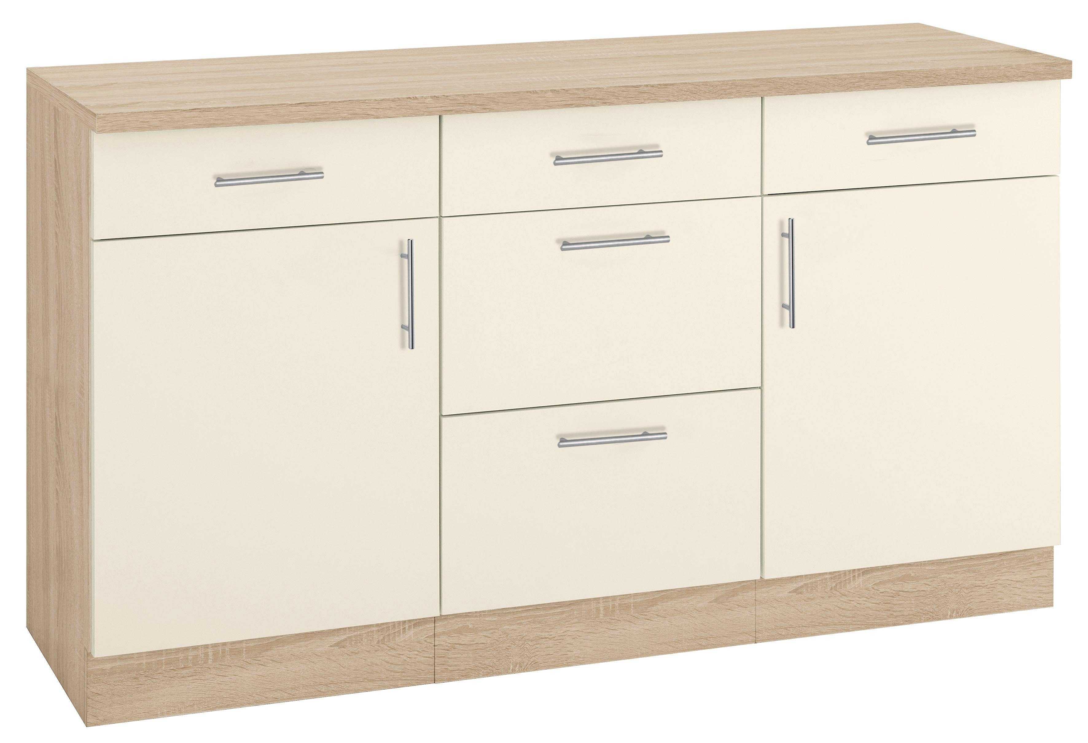 wiho Küchen Onderkast Kiel 150 cm breed onderkasten geel