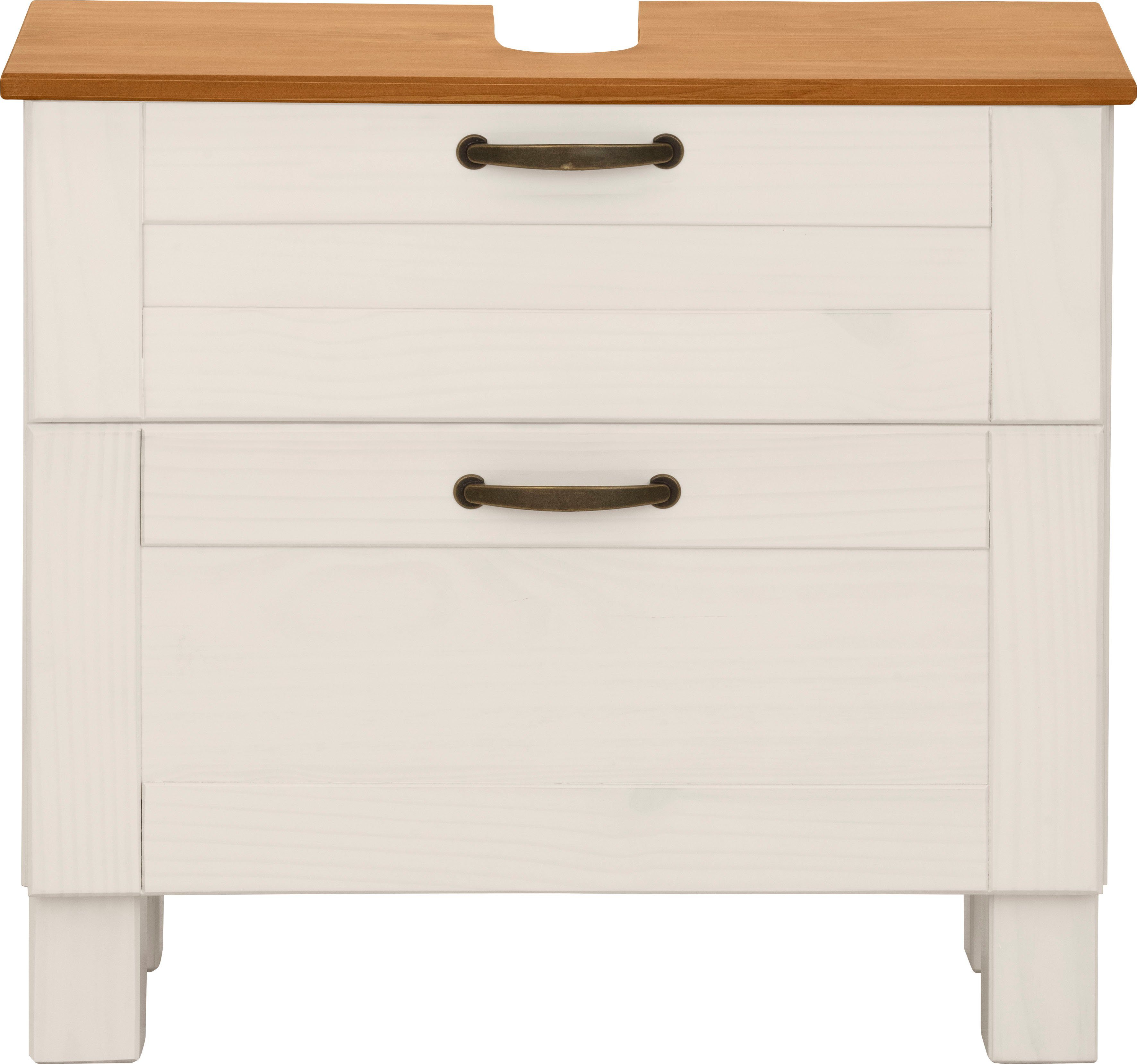 Home affaire Wastafelonderkast Rodby Massief, FSC®-gecertificeerd hout, grepen metaal, breedte 60 cm, hoogte 55 cm