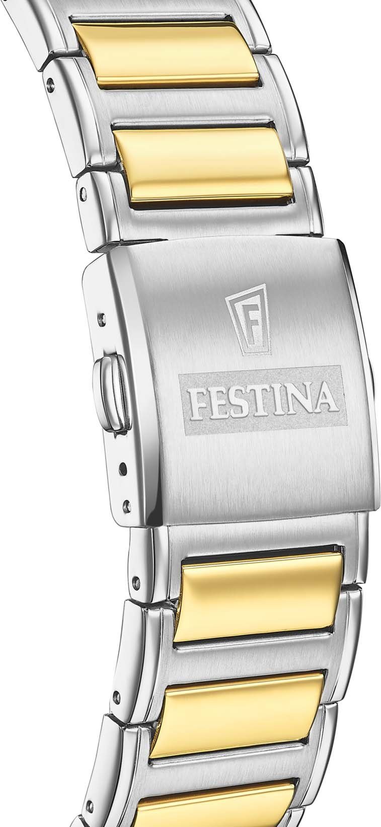 Festina Chronograaf F20637/1 Horloge, quartzhorloge, herenhorloge, stopwatchfunctie, stalen armband