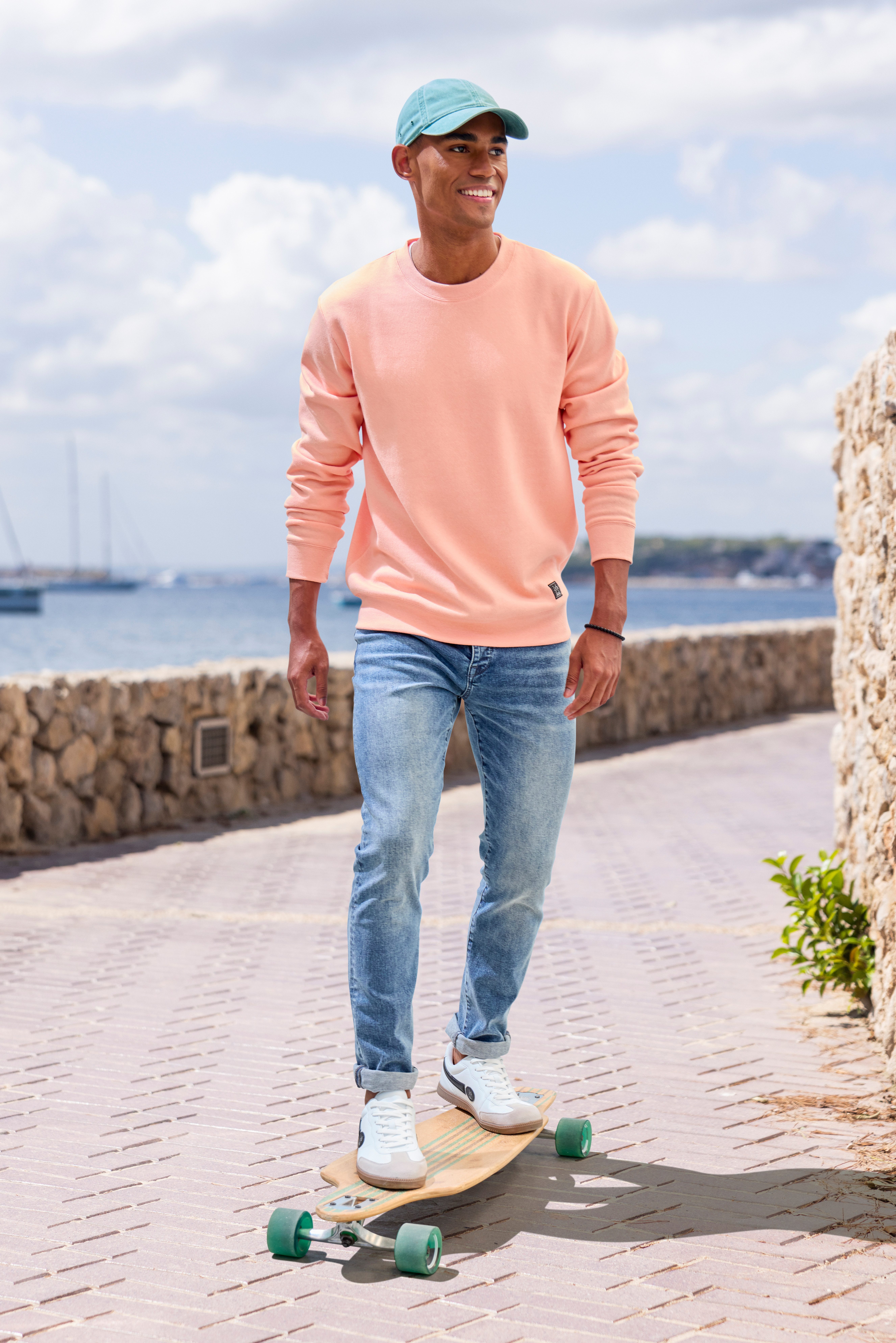 John Devin Sweatshirt Lange mouwen, sweatshirt met ronde hals, katoenmix