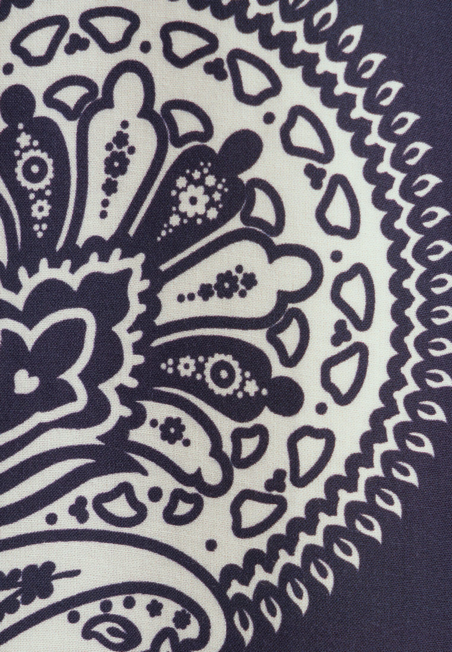 seidensticker Overhemdblouse Zwarte roos Langarm kraag sjaalprint