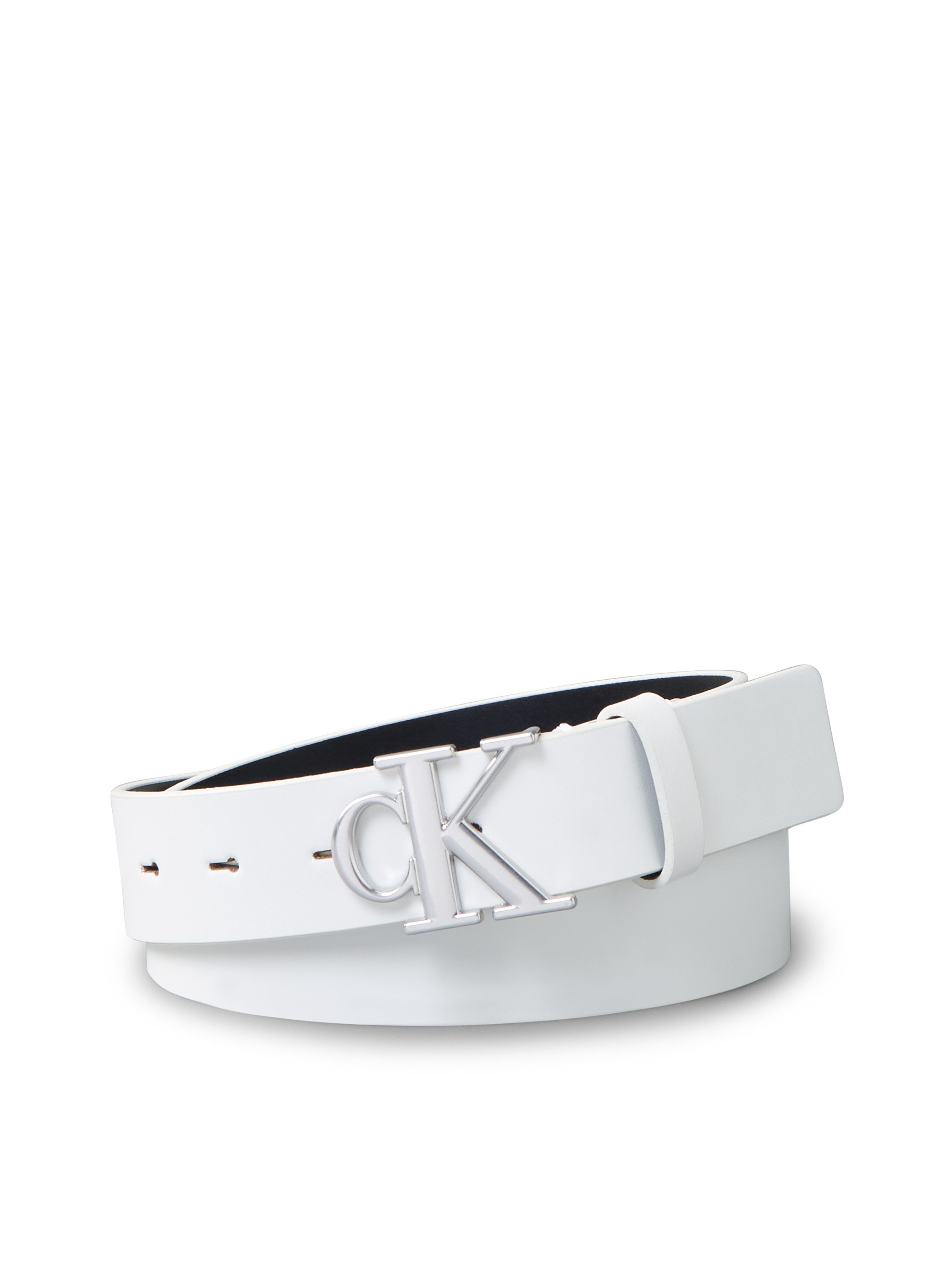 Calvin Klein Leren riem Monogram Plaque Buckle 30MM