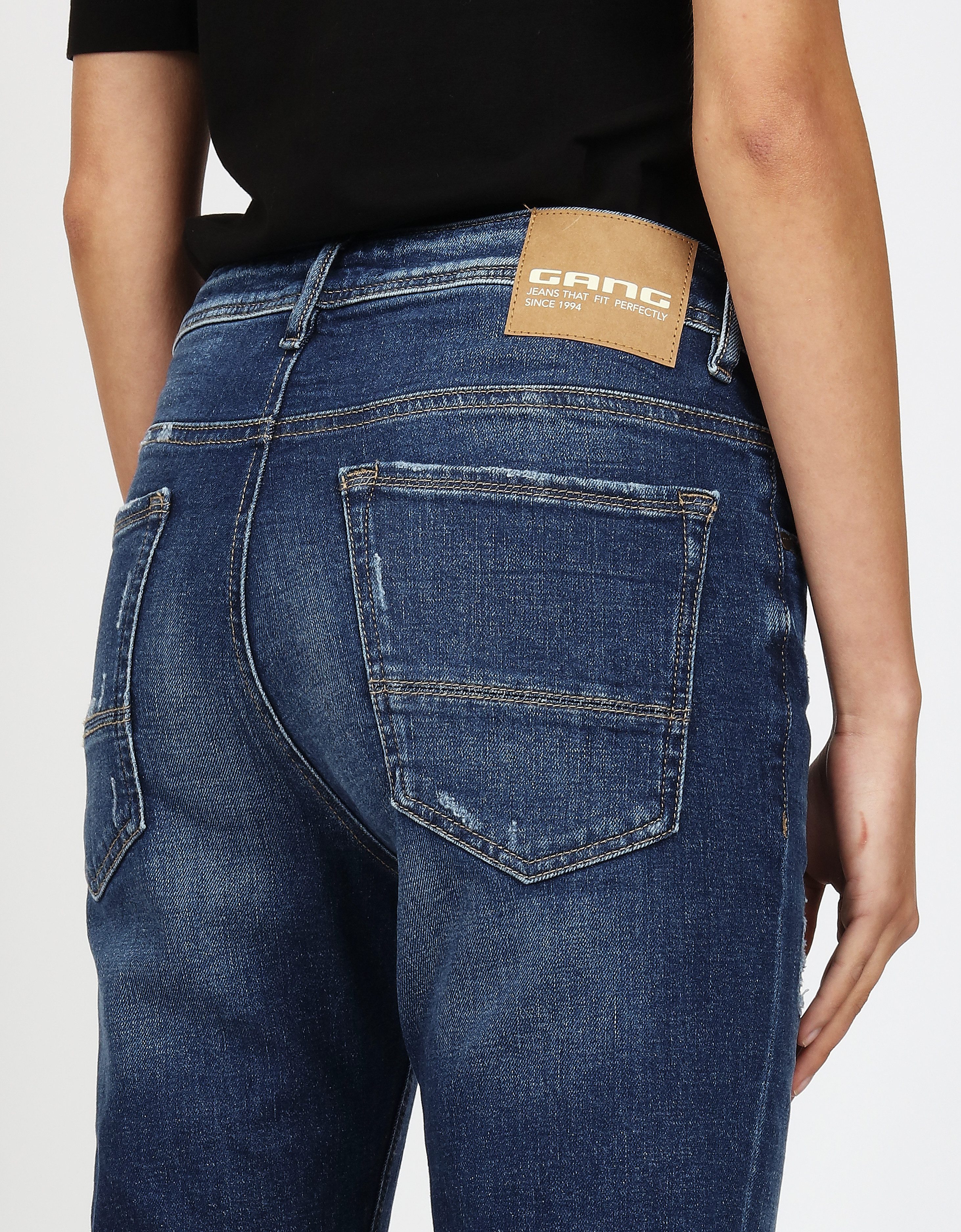 GANG Boyfriendjeans 94NICA CROPPED met rechte en verkorte broekspijpen