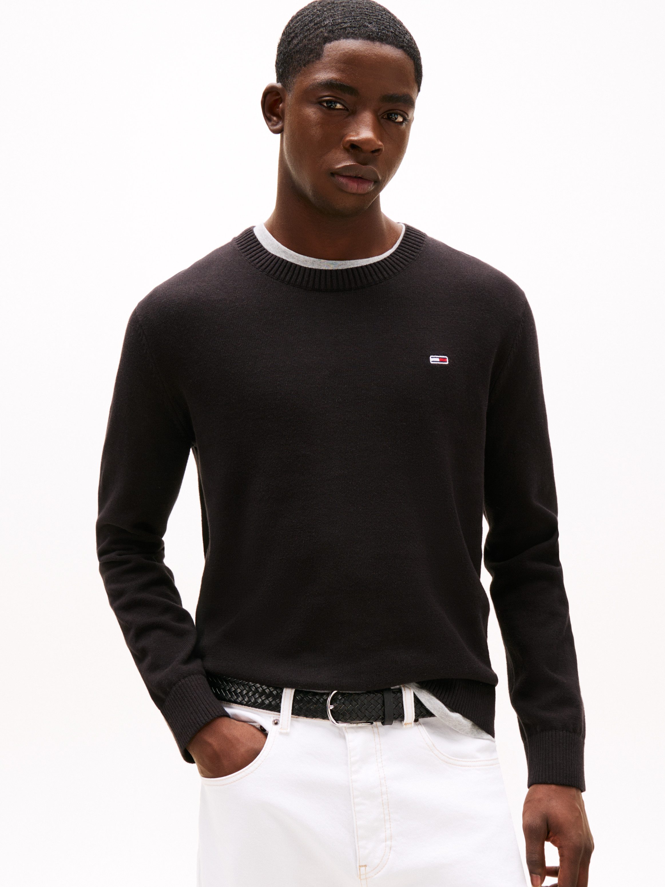 TOMMY JEANS Trui met ronde hals TJM SLIM ESSENTIAL LIGHT SWEATER