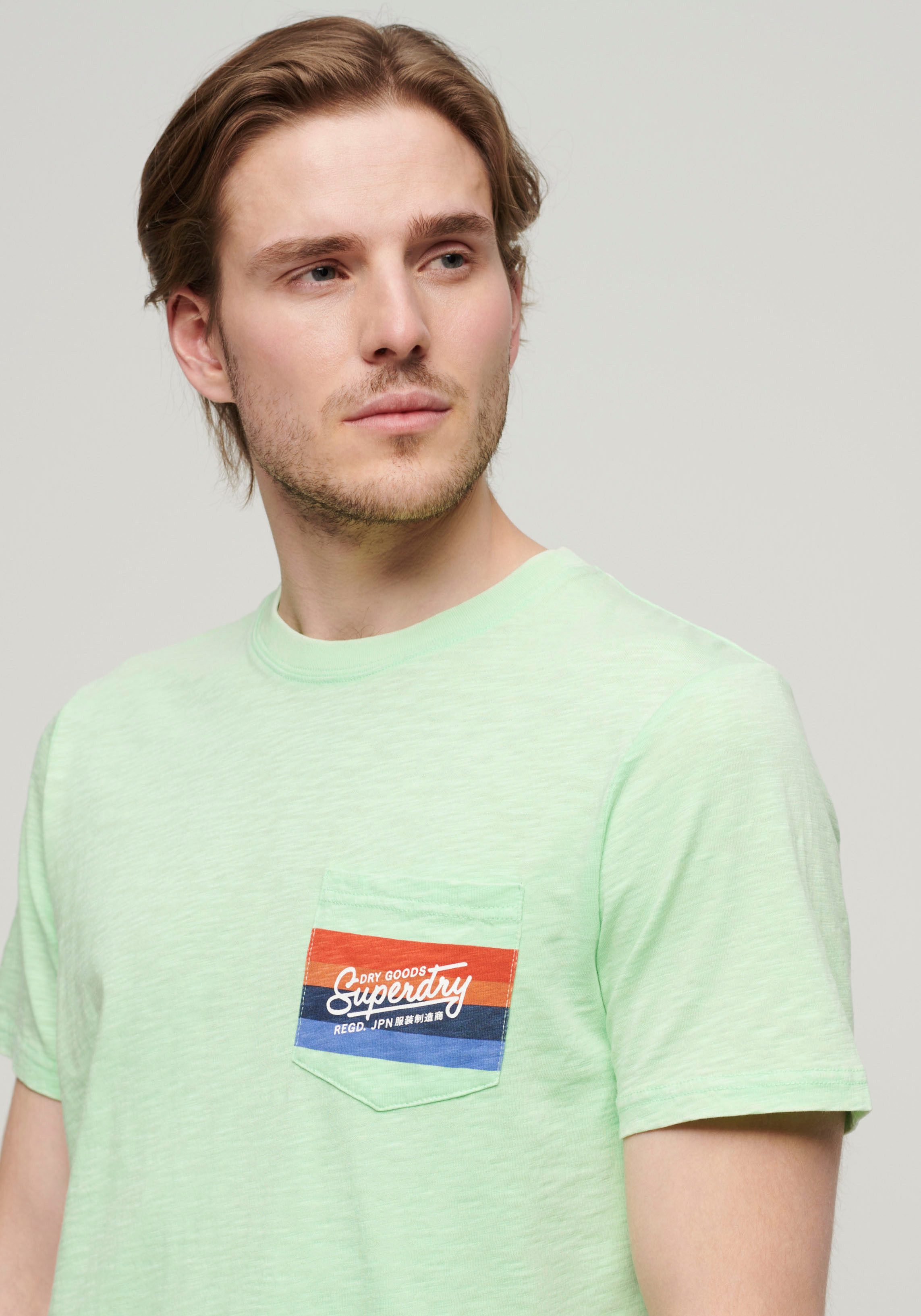Superdry Shirt met print SD-CALI STRIPED LOGO T SHIRT
