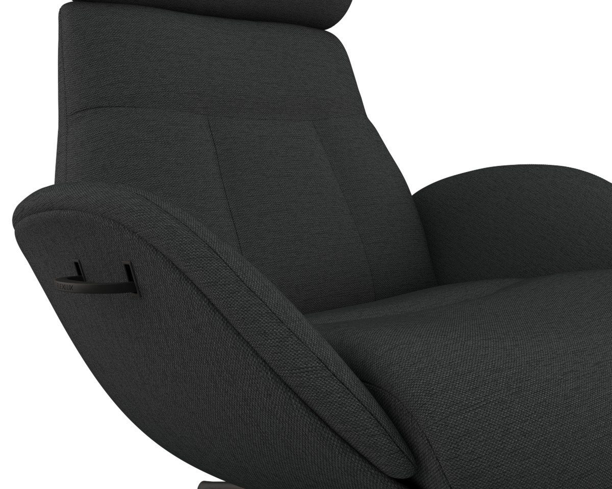 FLEXLUX Relaxfauteuil Relaxchairs Elegant Eersteklas comfort, rug- en hoofdsteunverstelling, draaibaar, zwarte voet