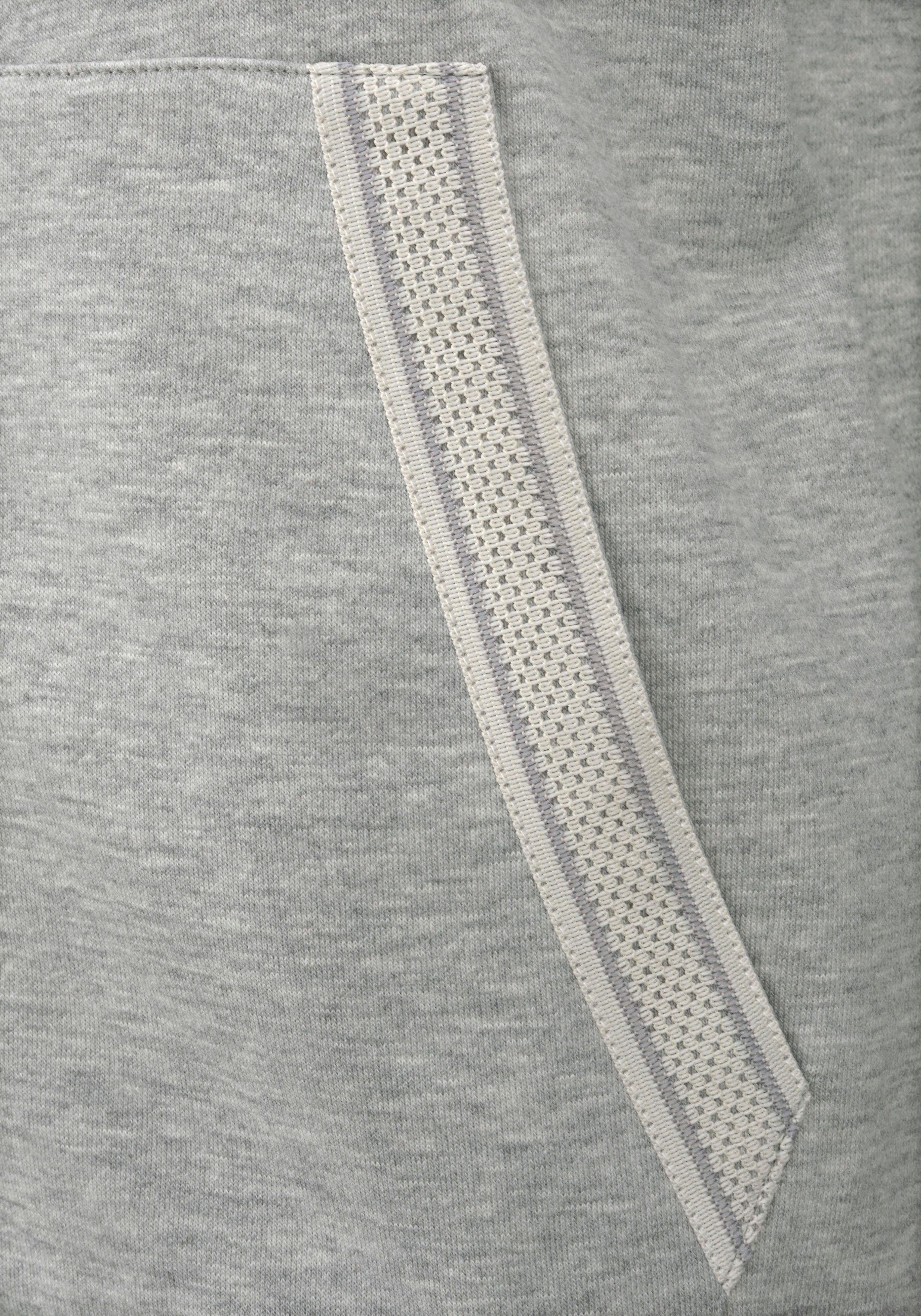 Bench. Capuchonsweatvest met gestreepte boorden en glansprint, loungewear, loungepak