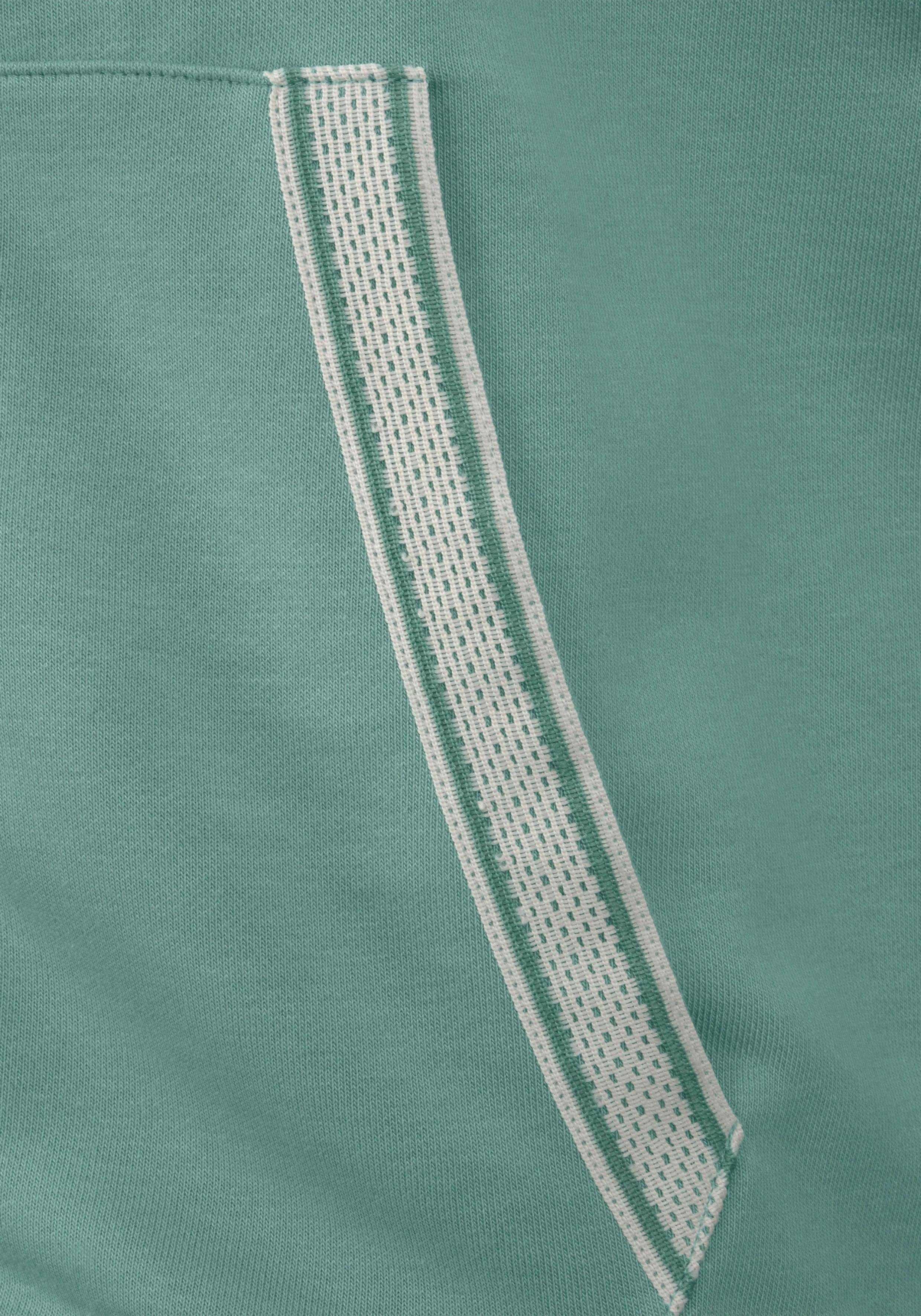 Bench. Capuchonsweatvest met gestreepte boorden en glansprint, loungewear, loungepak