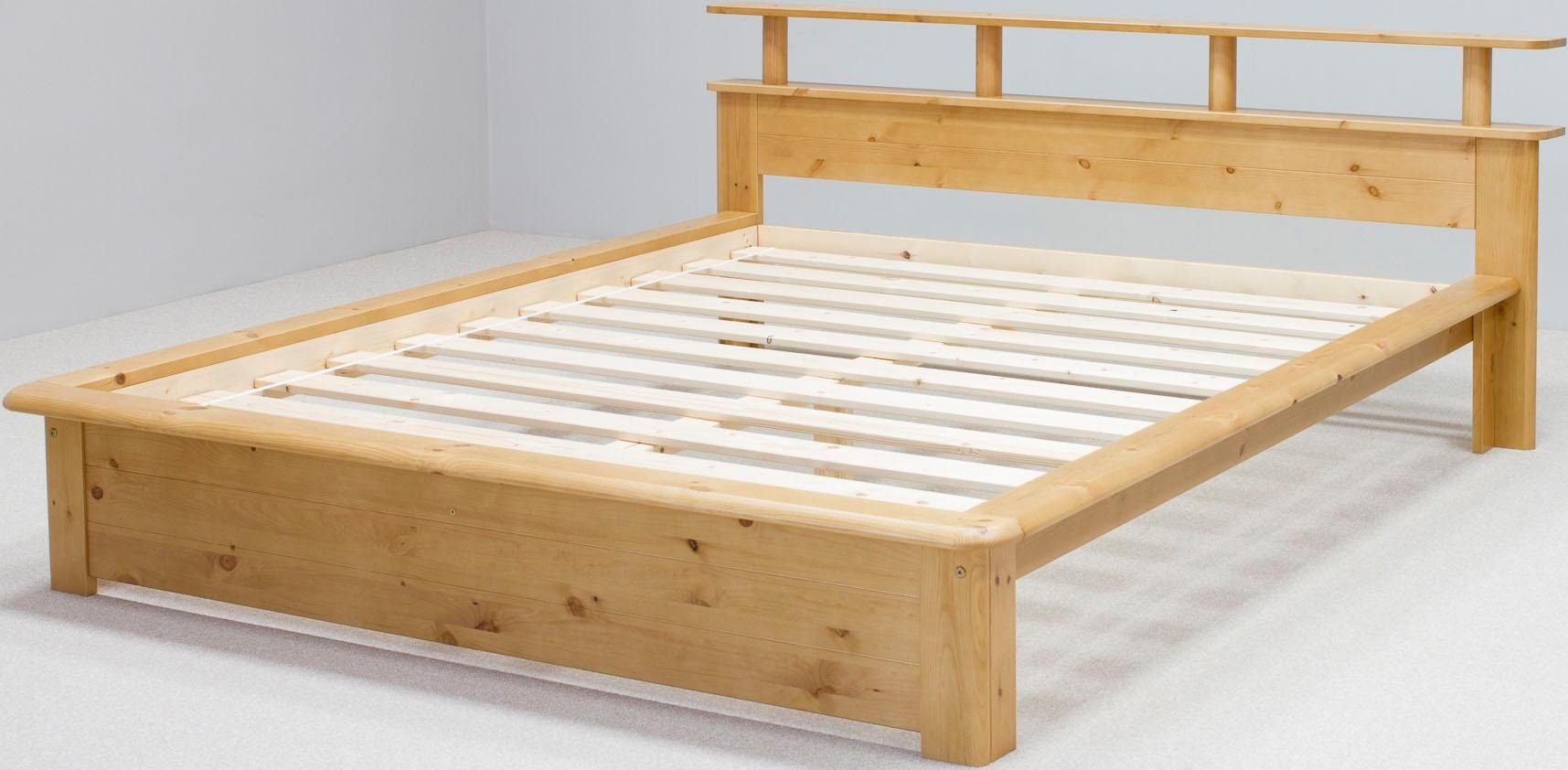 Home affaire Functioneel ledikant "FINJA" dennenbed, futonbed, hoofdeinde met opbergruimte