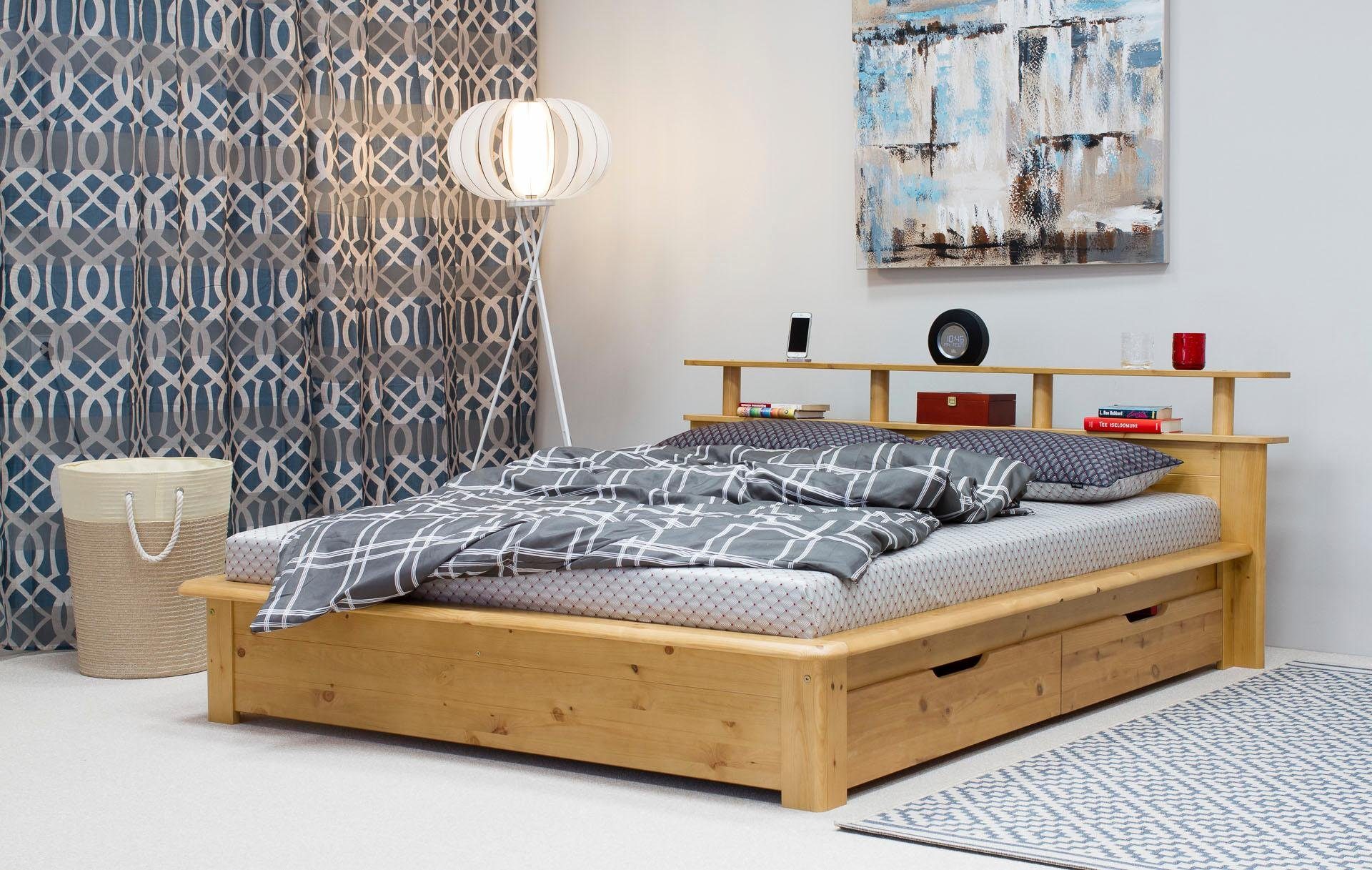 Home affaire Functioneel ledikant "FINJA" dennenbed, futonbed, hoofdeinde met opbergruimte