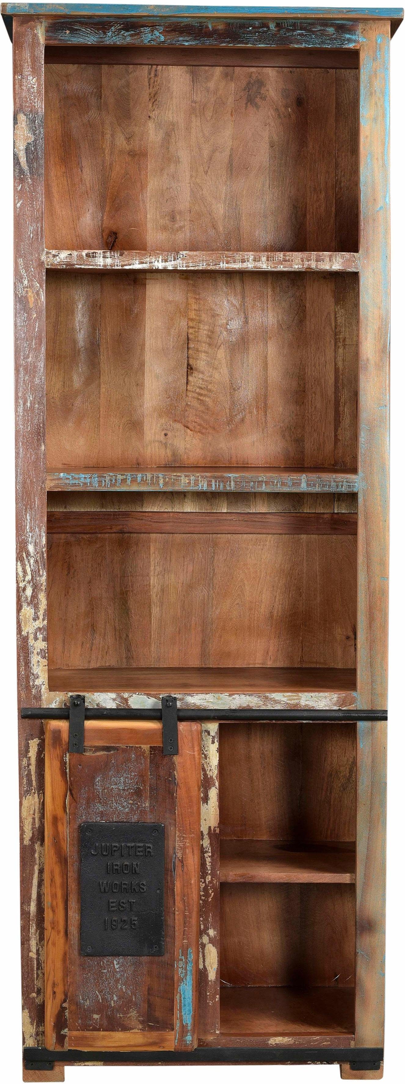 SIT Boekenkast JUPITER van gerecycled gebruikt hout, hoogte 180 cm, shabby chic, vintage