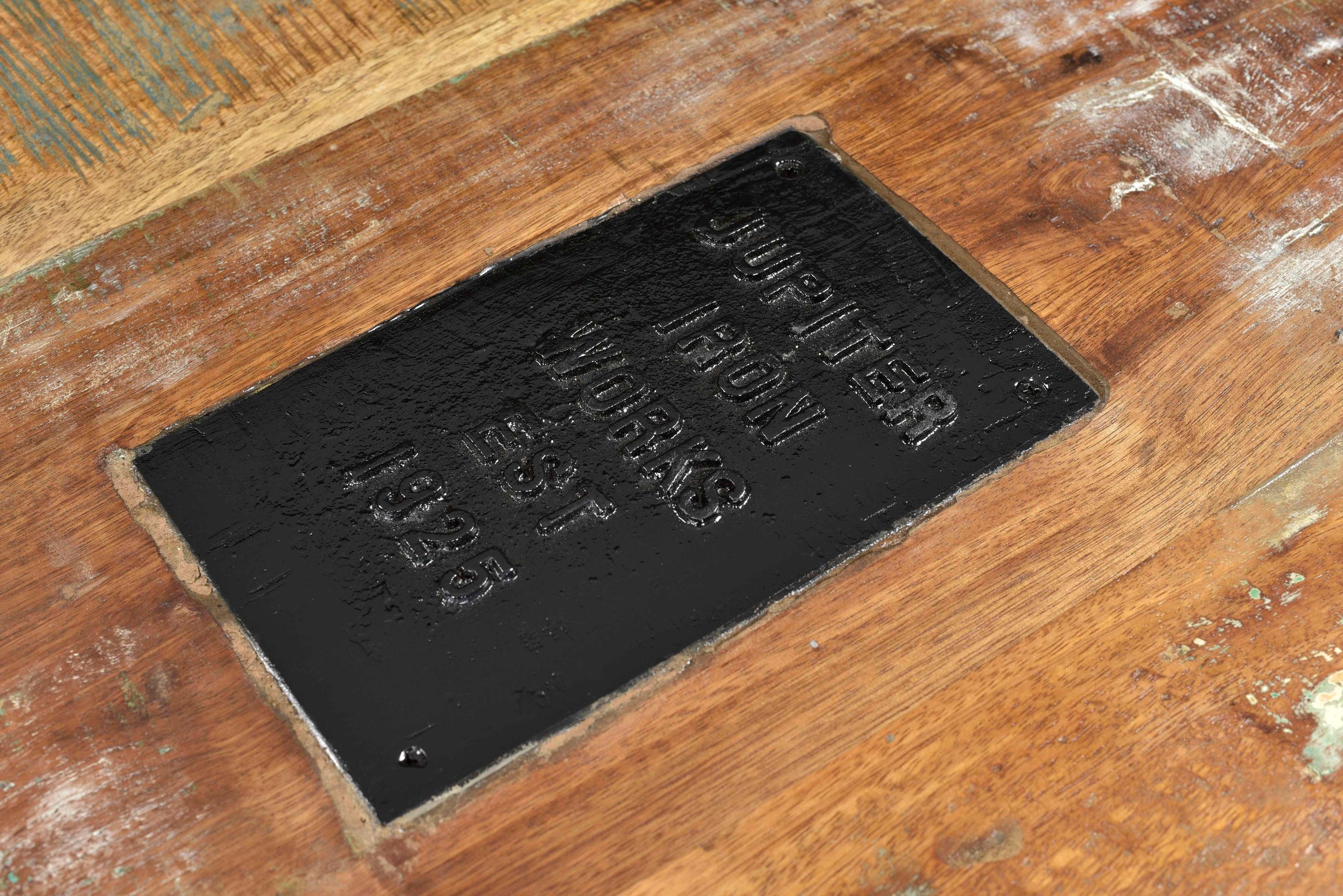 SIT Salontafel JUPITER van gerecycled gebruikt hout, met schuifdeuren, shabby chic, vintage