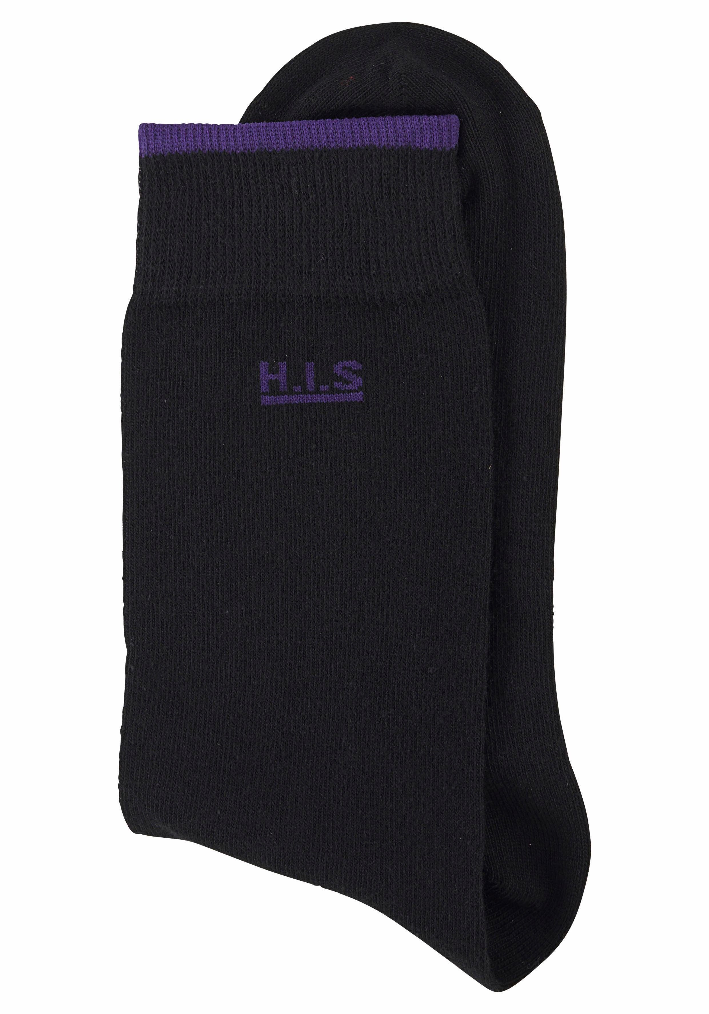 H.I.S Sokken met gekleurde boord (set, 7 paar)