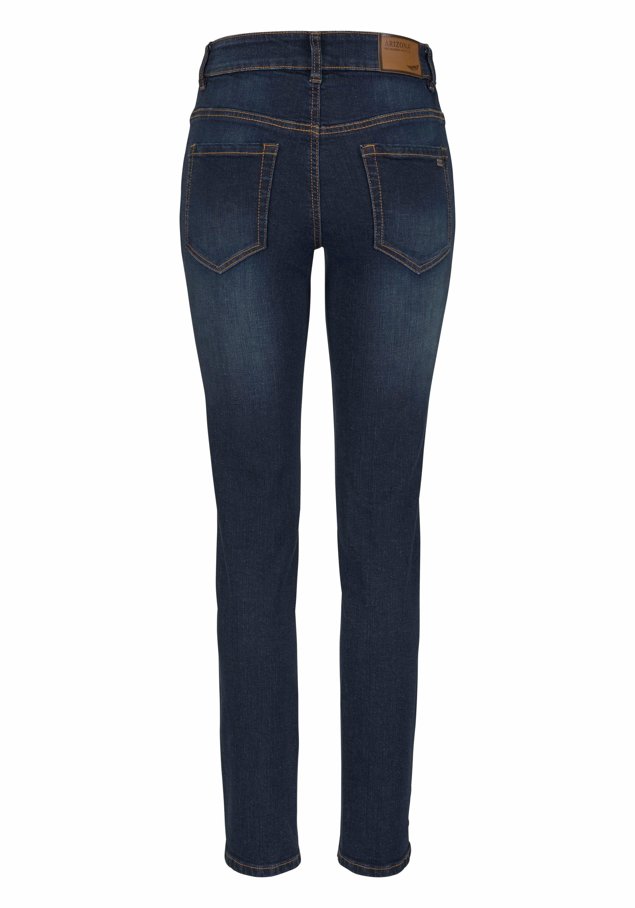 Arizona Slim fit jeans Svenja - band met opzij elastische inzet smalle pasvorm, skinny jeans, used-wassing, hoge taille