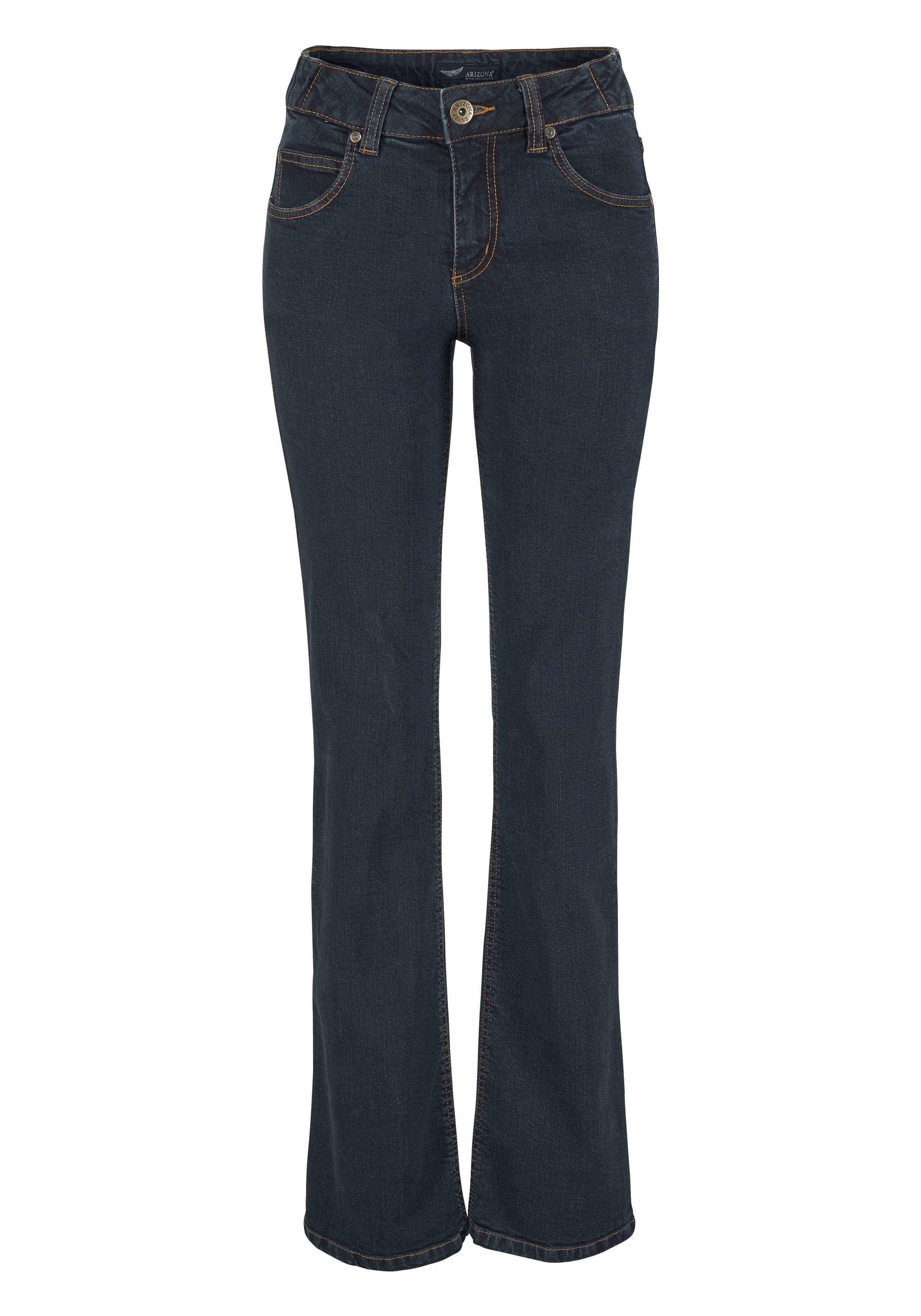 Arizona Bootcut jeans Tailleband met zij-elastiek inzet hoge taille, bootcut, met stretch, klassieke 5-pocket-stijl
