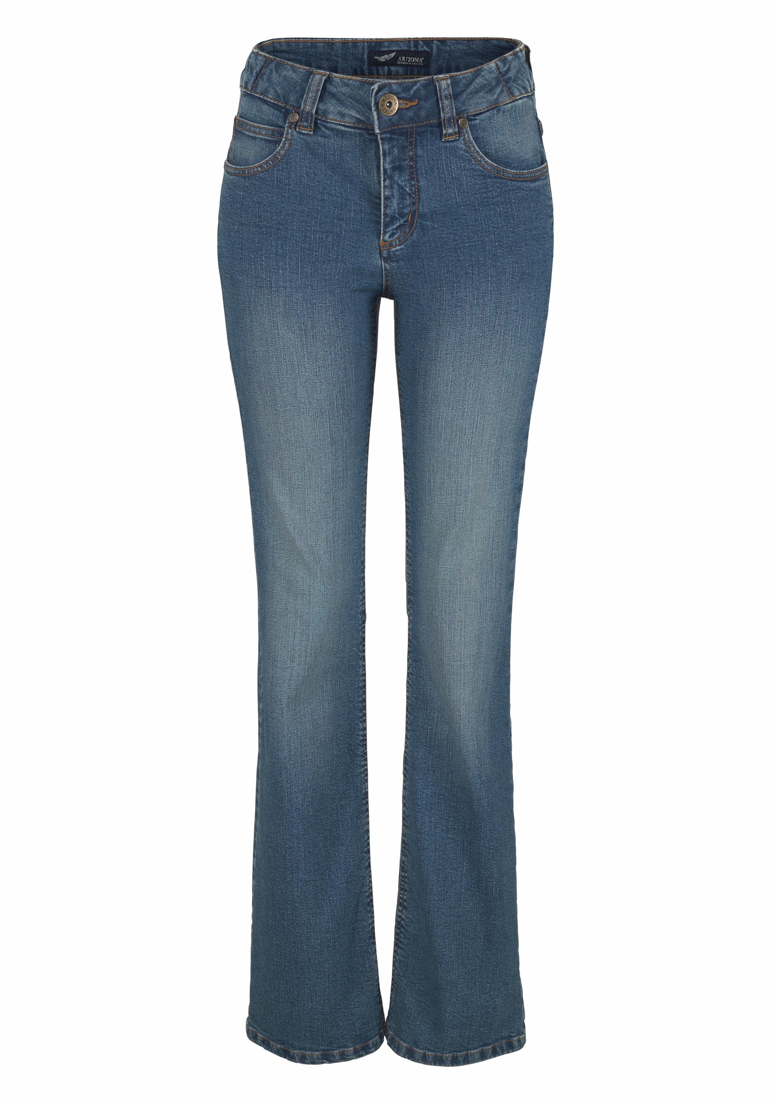 Arizona Bootcut jeans Tailleband met zij-elastiek inzet hoge taille, bootcut, met stretch, klassieke 5-pocket-stijl