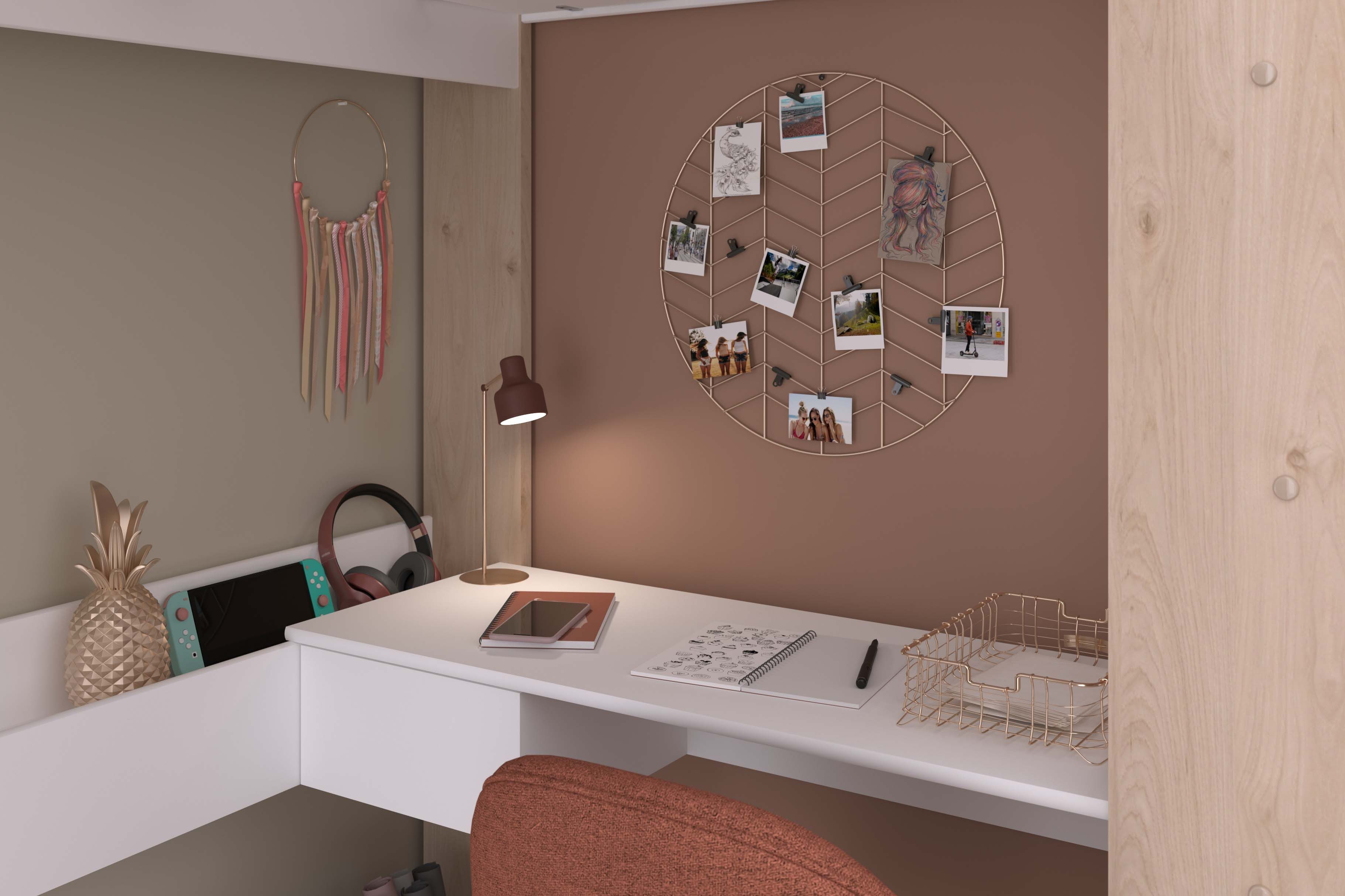 Parisot Hoogslaper Shelter 11 geïntegreerd bureau, ladder, rek, kledingstang, planken (1 stuk)