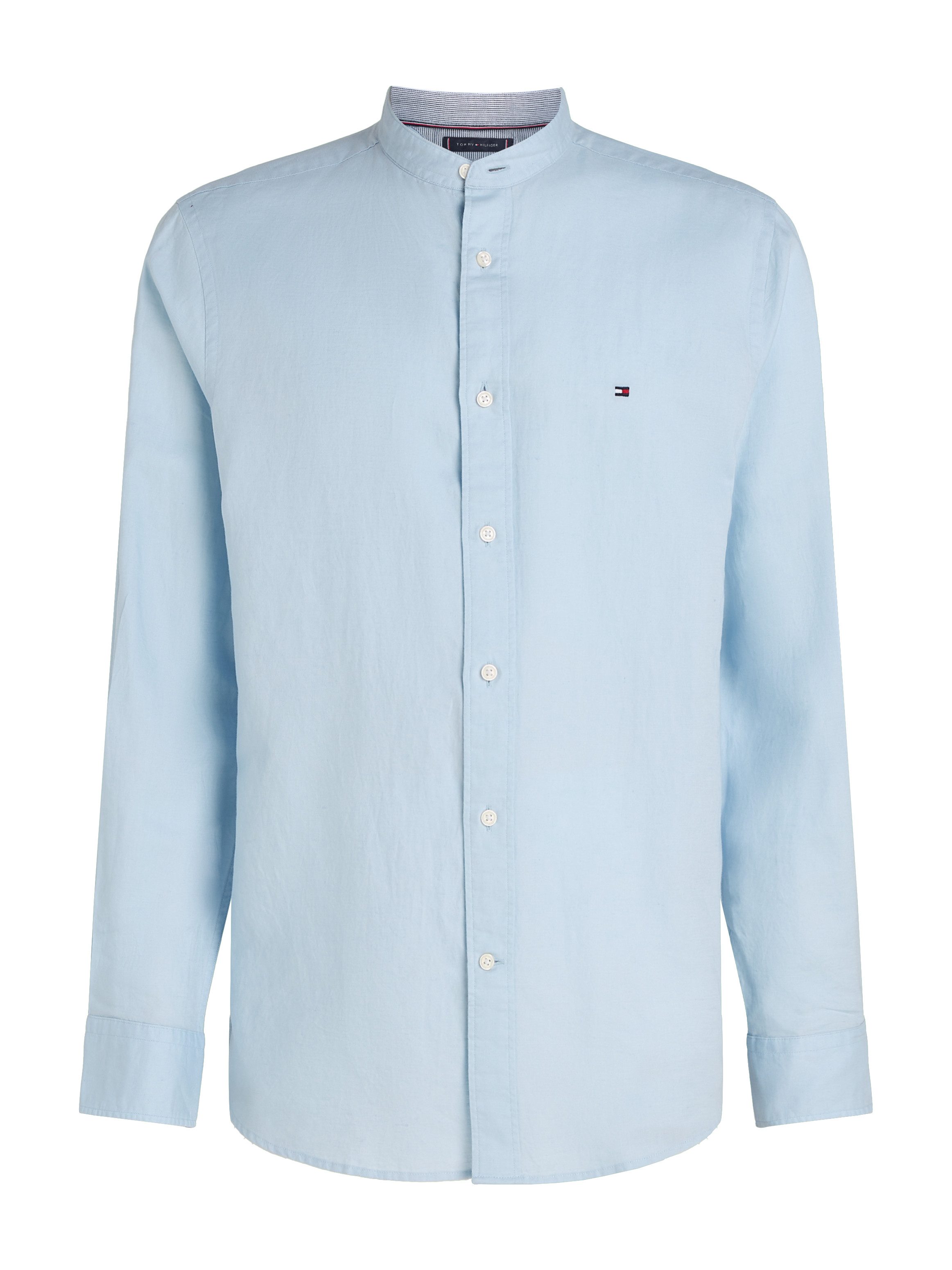 Tommy Hilfiger Overhemd met lange mouwen LINEN BLEND MAO COLLAR SHIRT