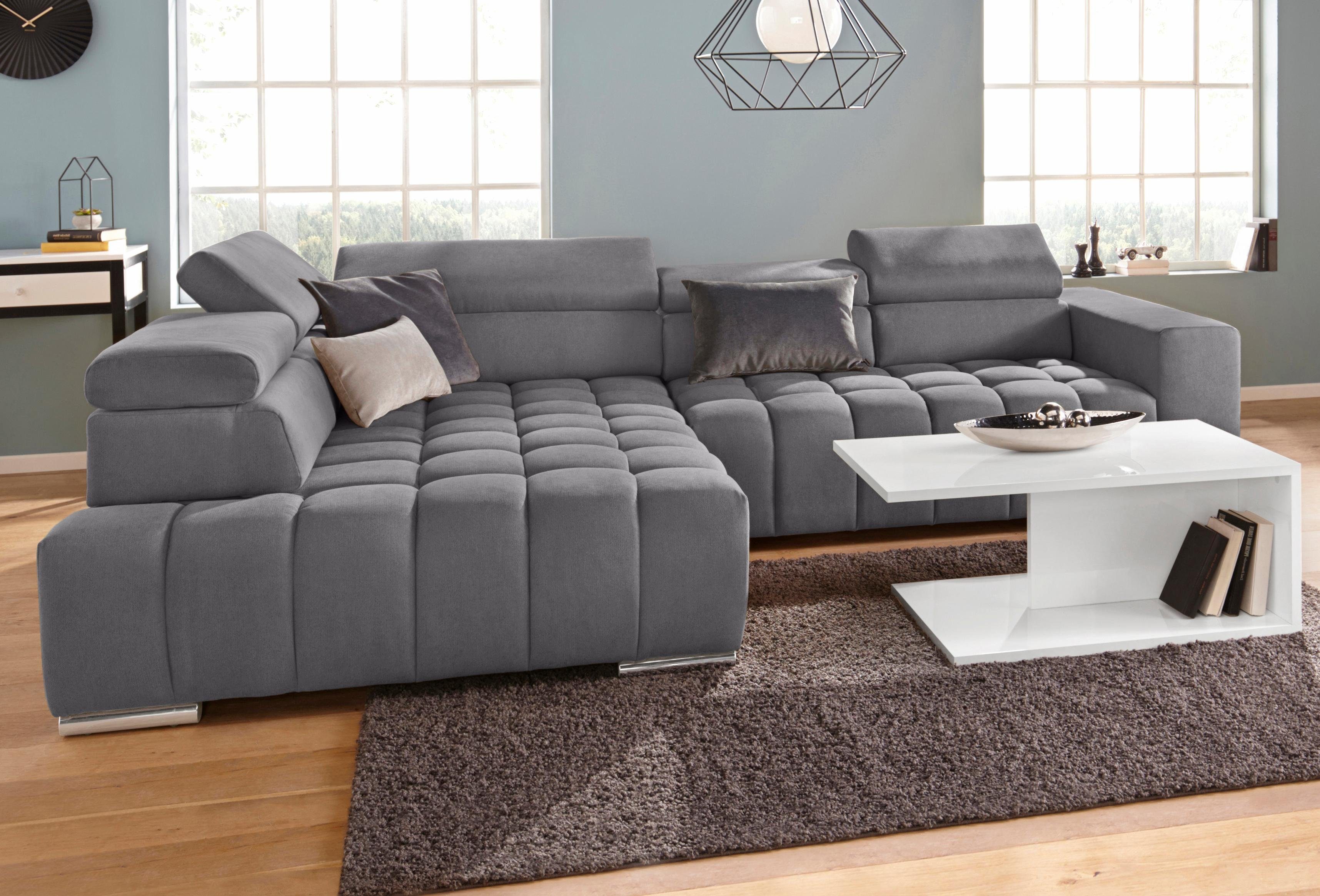 exxpo - sofa fashion Hoekbank met verstelbare hoofdsteun resp. rugleuning, naar keuze met slaapfunctie