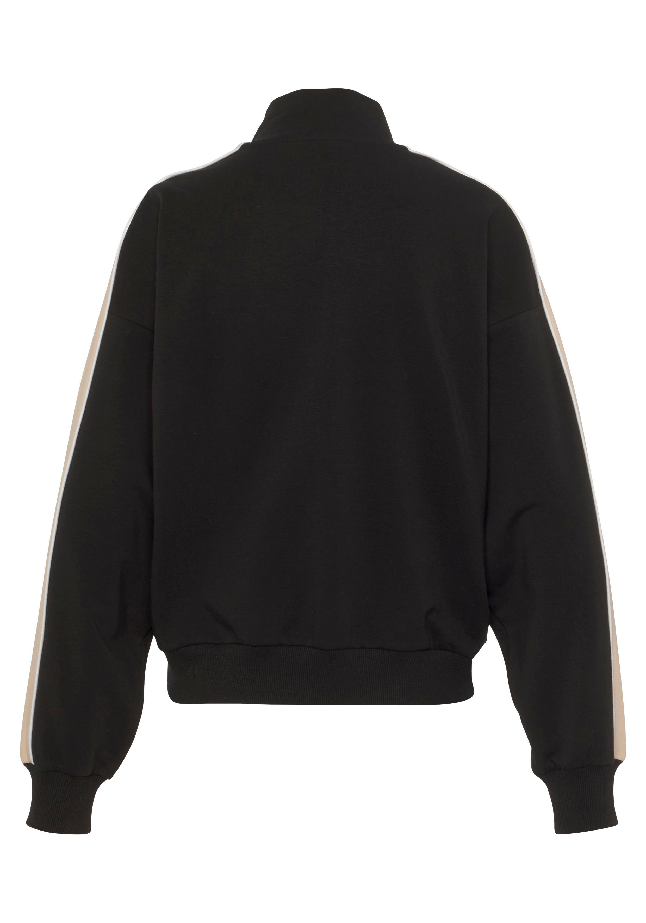 s.Oliver RED LABEL Beachwear Sweatvest met rits en contrasterende accenten loungewear (1-delig)