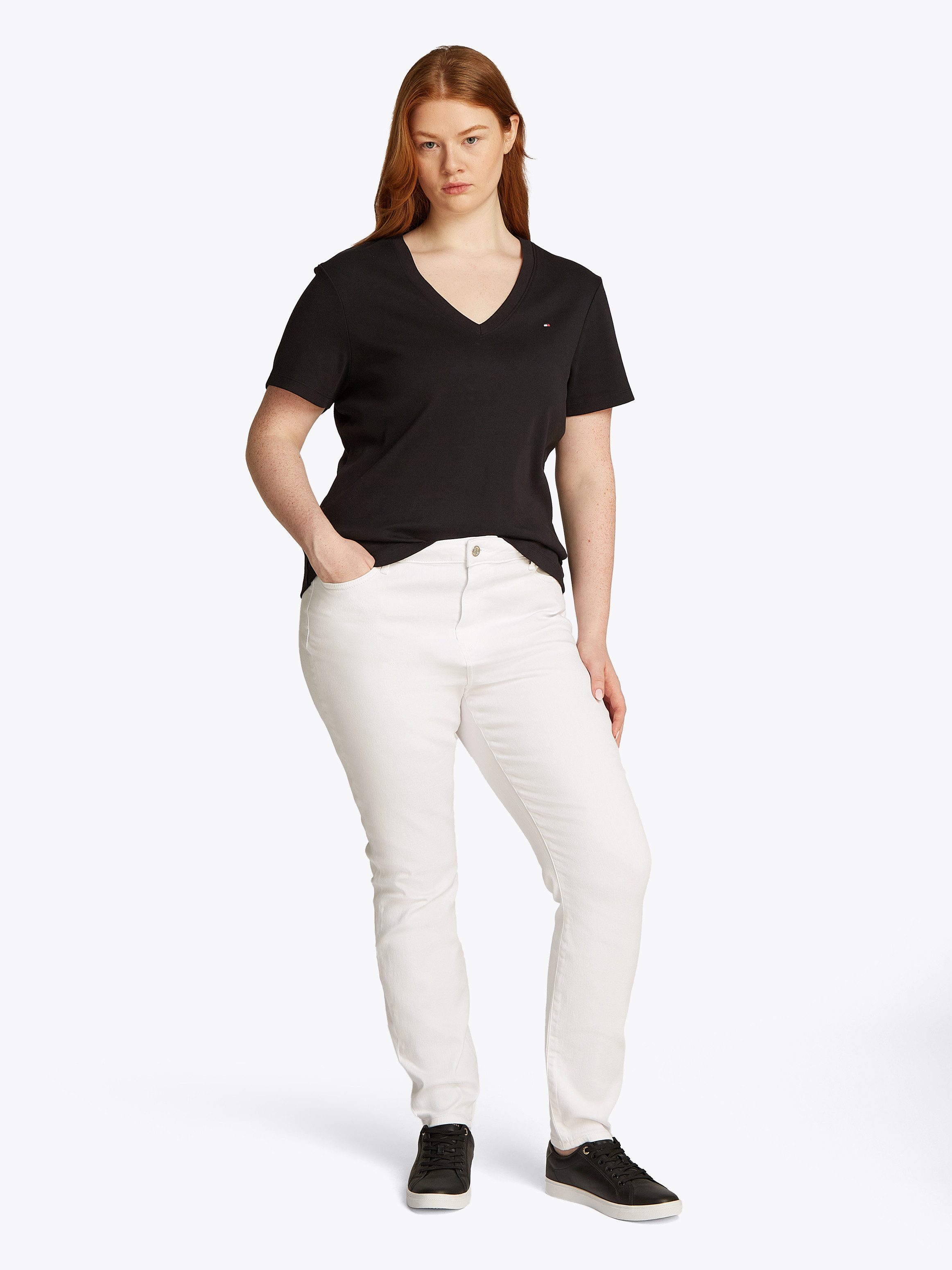 Tommy Hilfiger Curve Shirt met V-hals CRV SLIM CODY V-NK SS