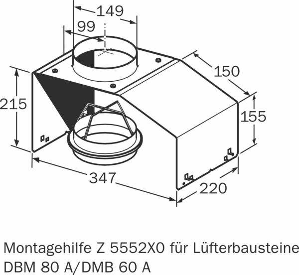 NEFF Montagehulp voor afzuigkap Z5552X0