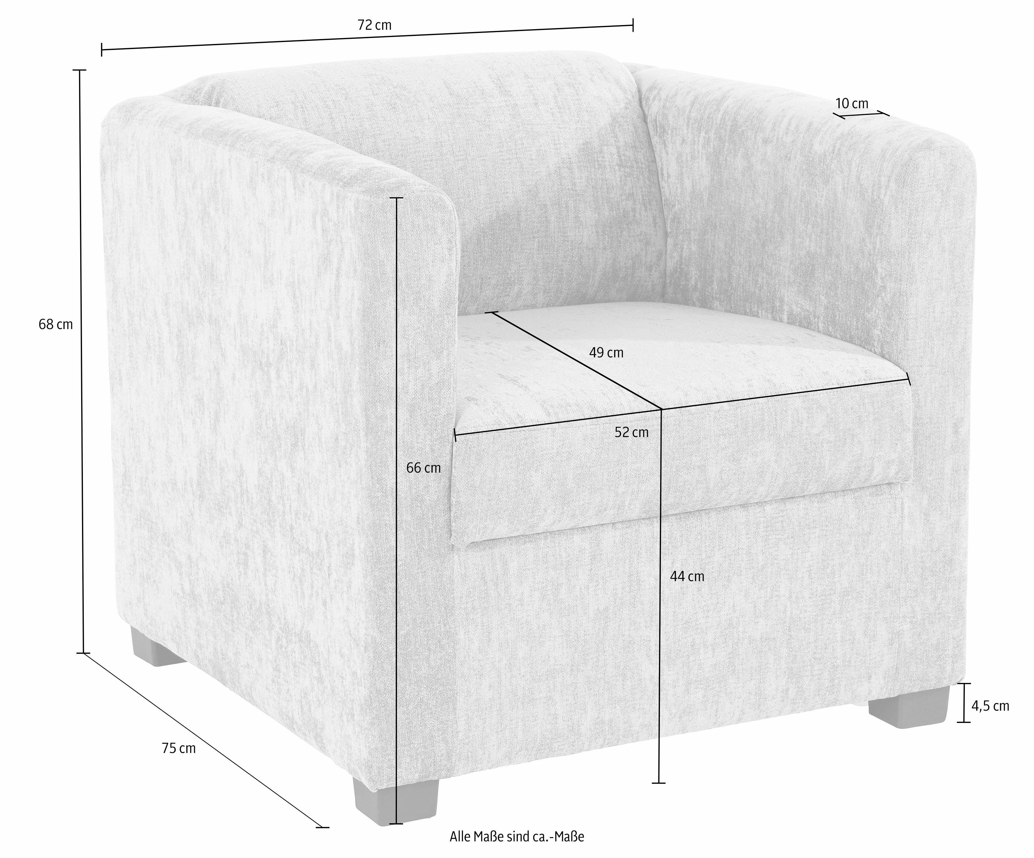 INOSIGN Fauteuil Bob cocktailsessel in verschillende moderne kleuren en kwaliteiten (set)