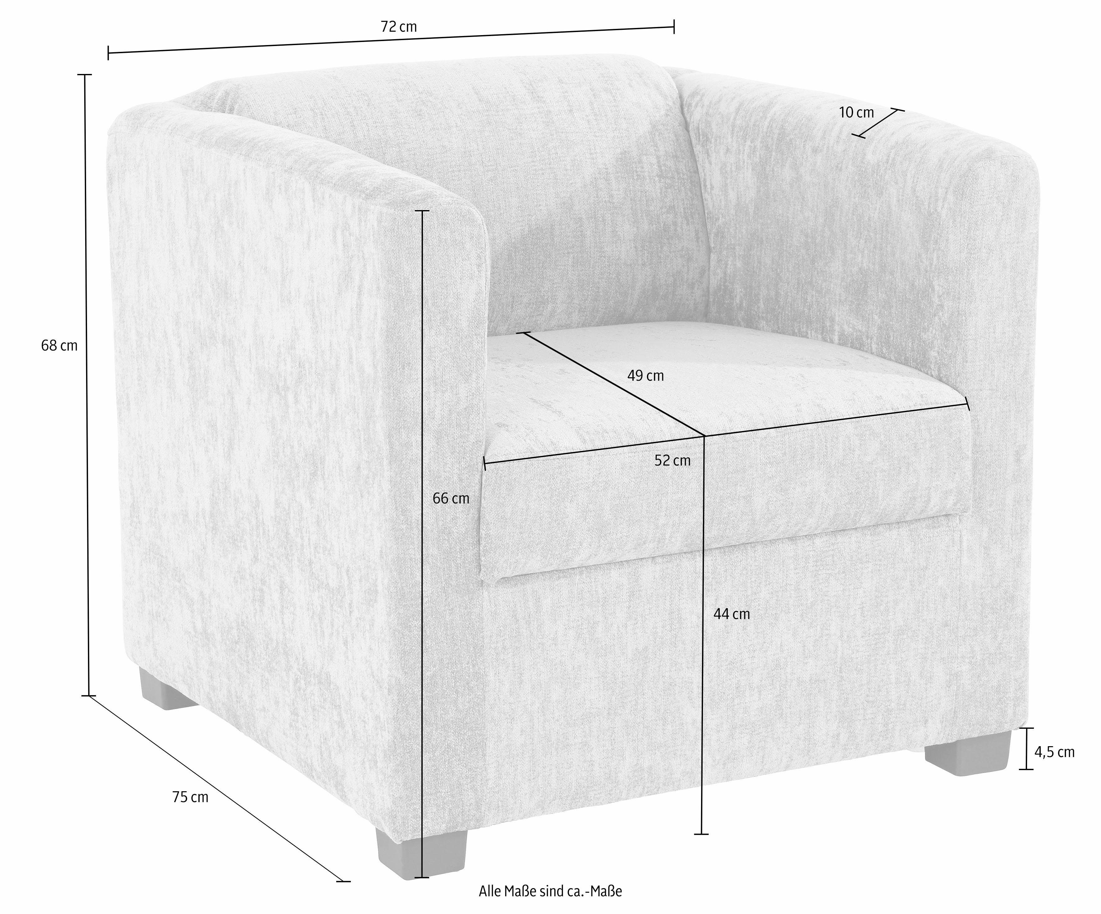 INOSIGN Fauteuil Bob cocktailsessel in verschillende moderne kleuren en kwaliteiten (set)